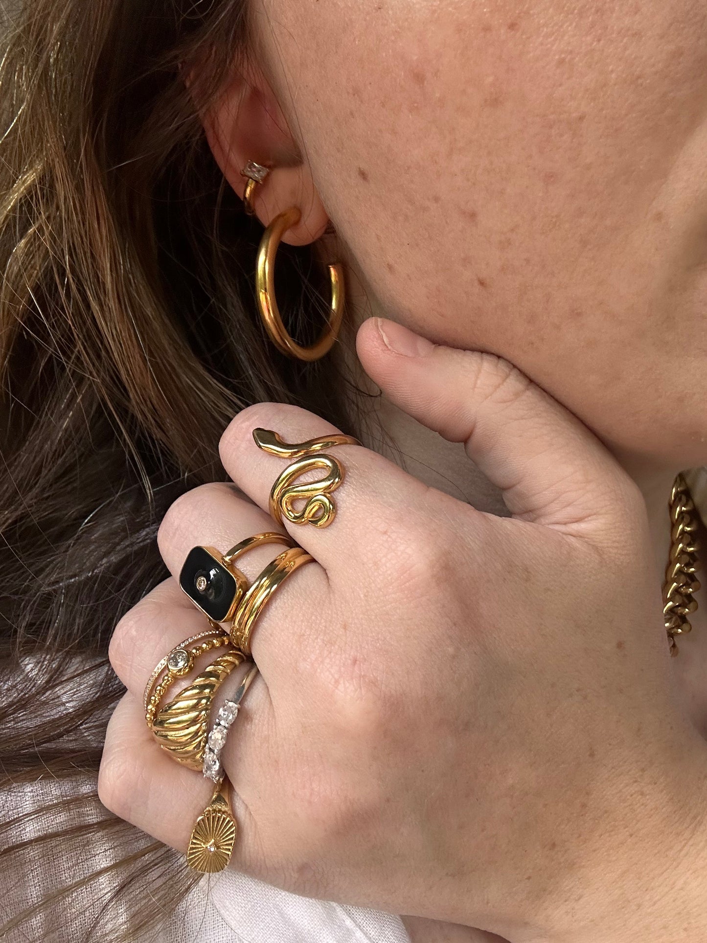 DRIP JEWELRY Earrings Gold Baguette CUFF earring