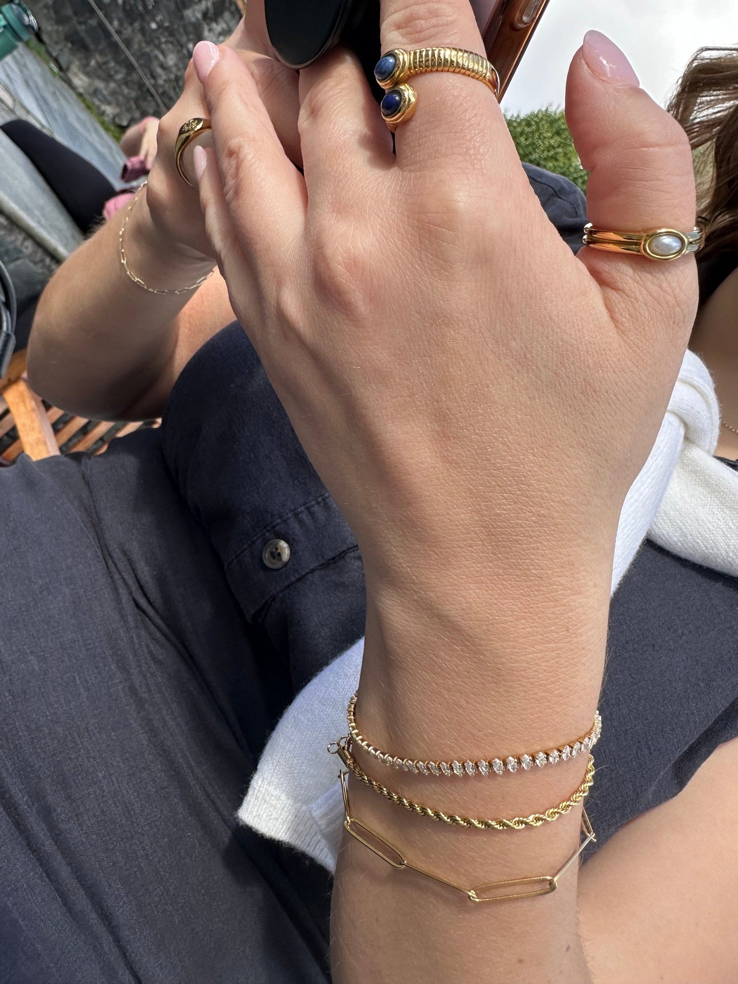 DRIP JEWELRY RINGS Pearl Oval Ring (size 6-8)