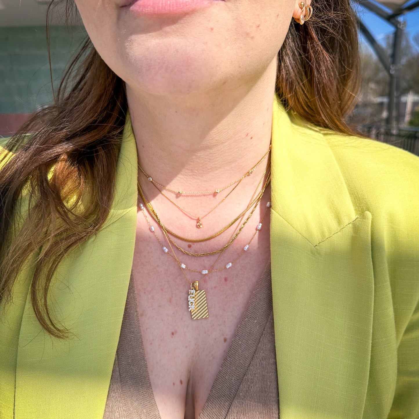 DRIP JEWELRY Barely There Stone Necklace