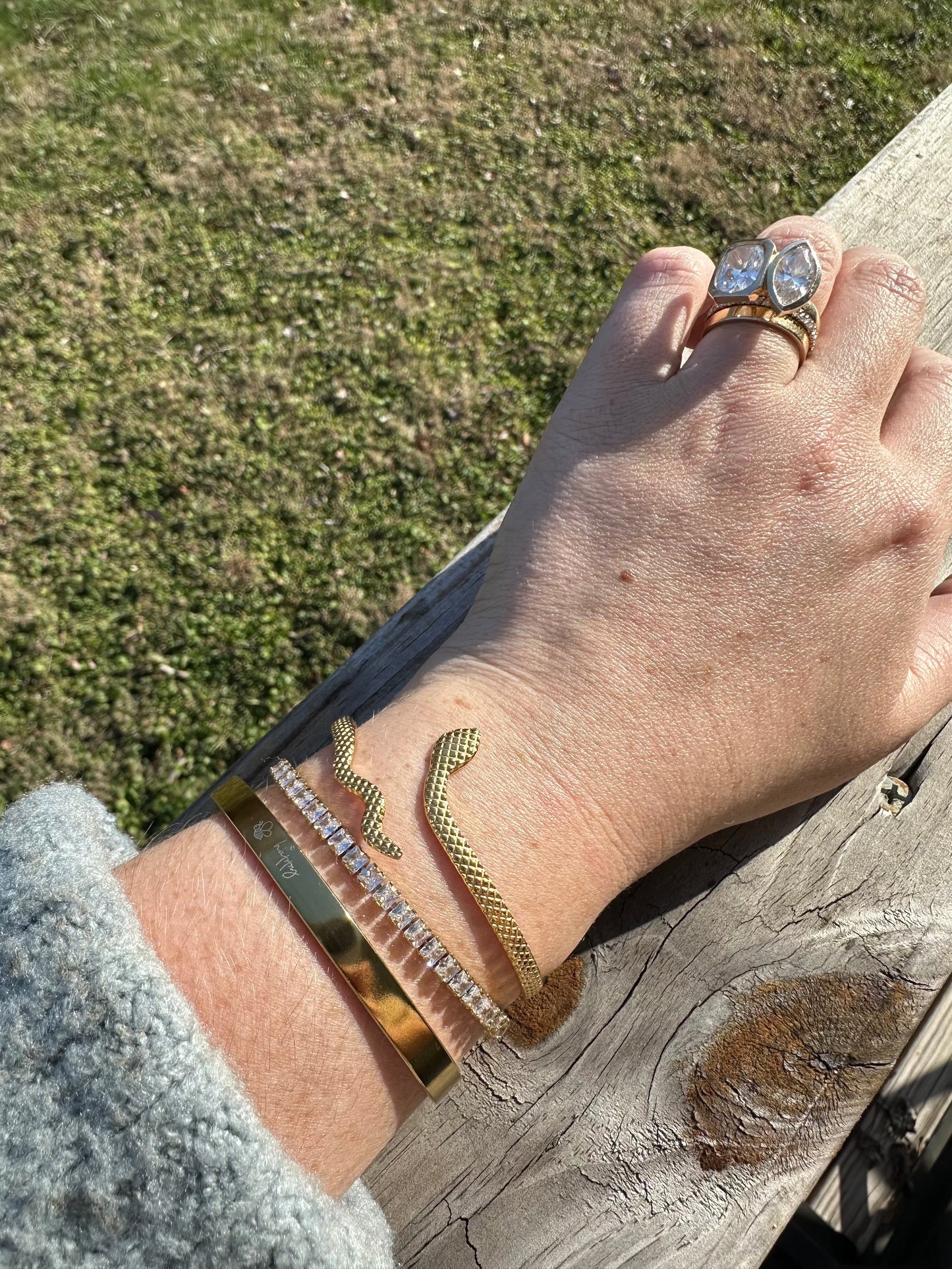 DRIP JEWELRY be happy cuff bracelet