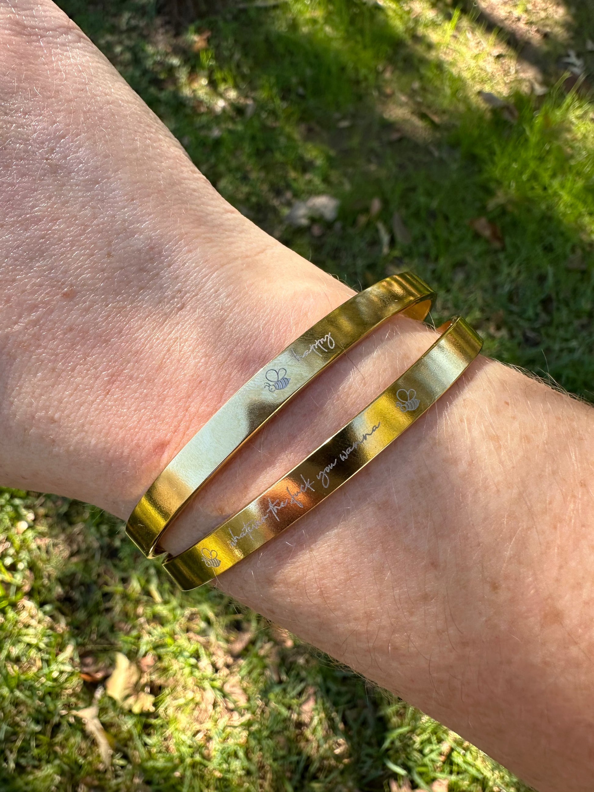 DRIP JEWELRY be happy cuff bracelet