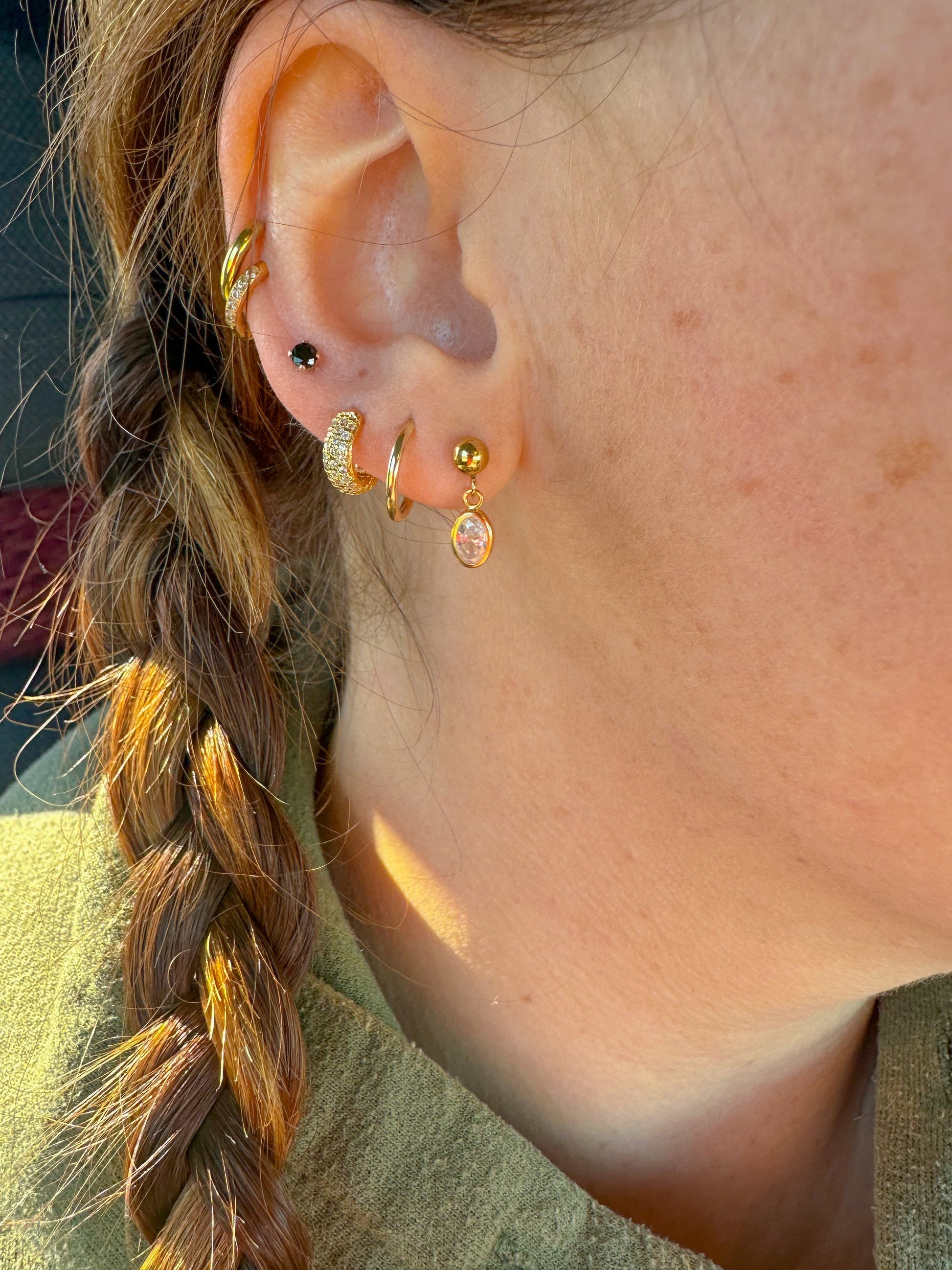 DRIP JEWELRY Birthstone Studs + Black