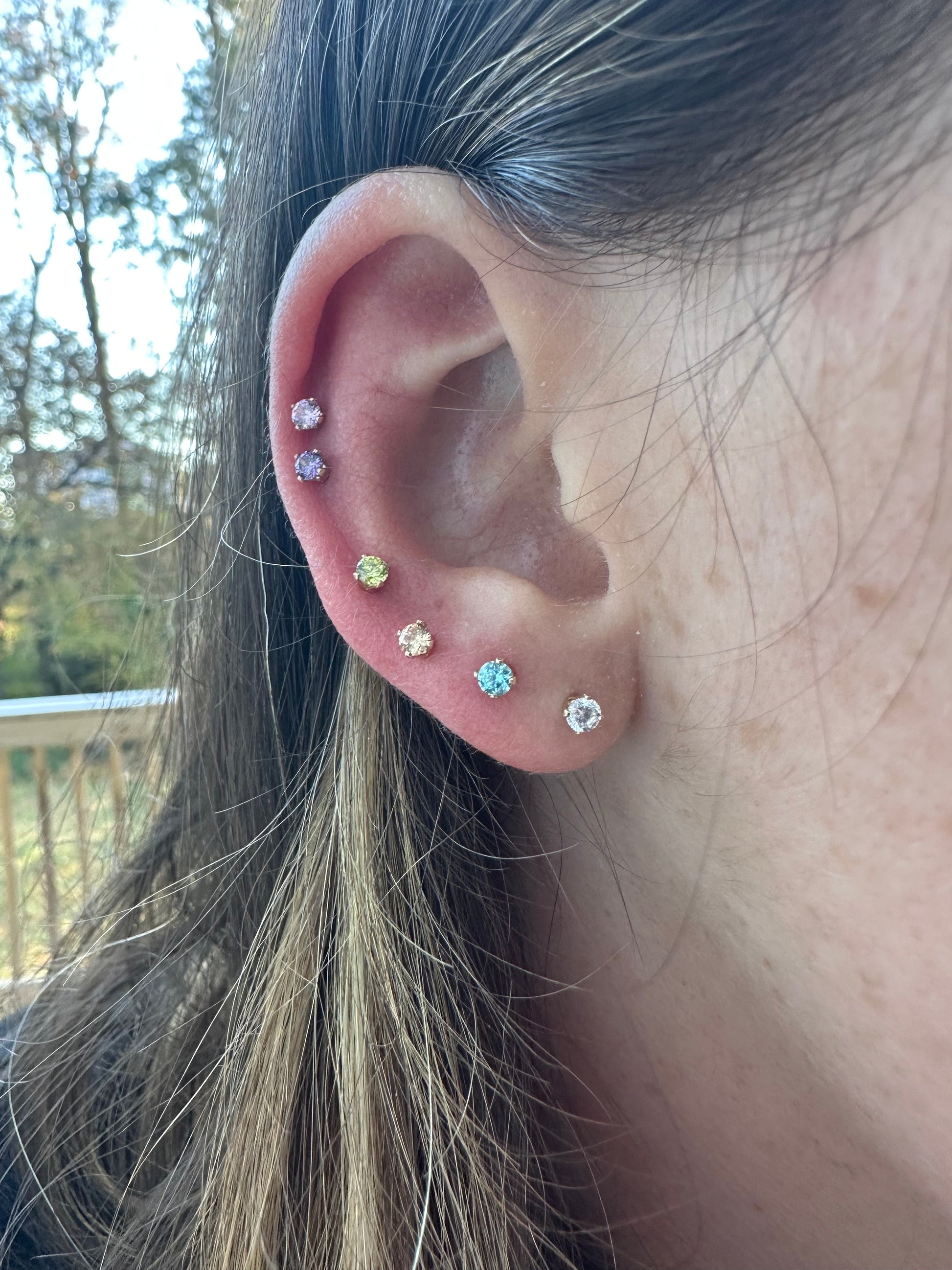 DRIP JEWELRY Birthstone Studs + Black