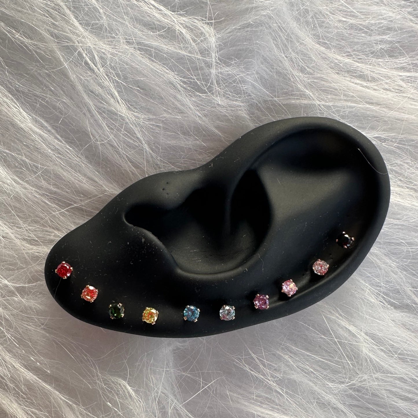 DRIP JEWELRY Birthstone Studs + Black