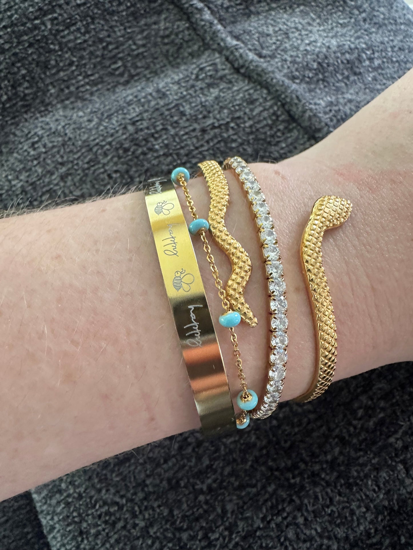 DRIP JEWELRY BRACELETS be happy cuff bracelet