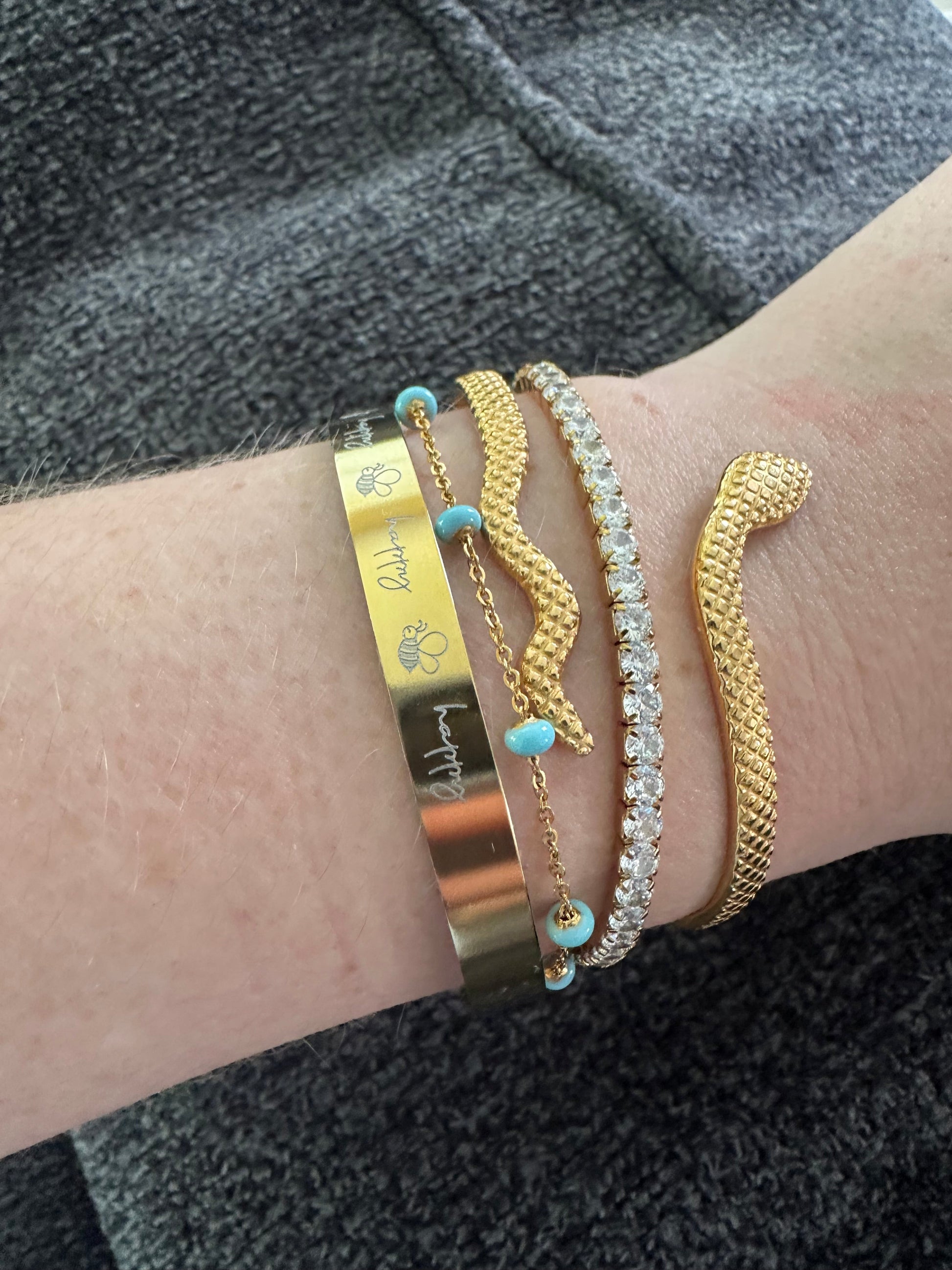 DRIP JEWELRY BRACELETS be happy cuff bracelet