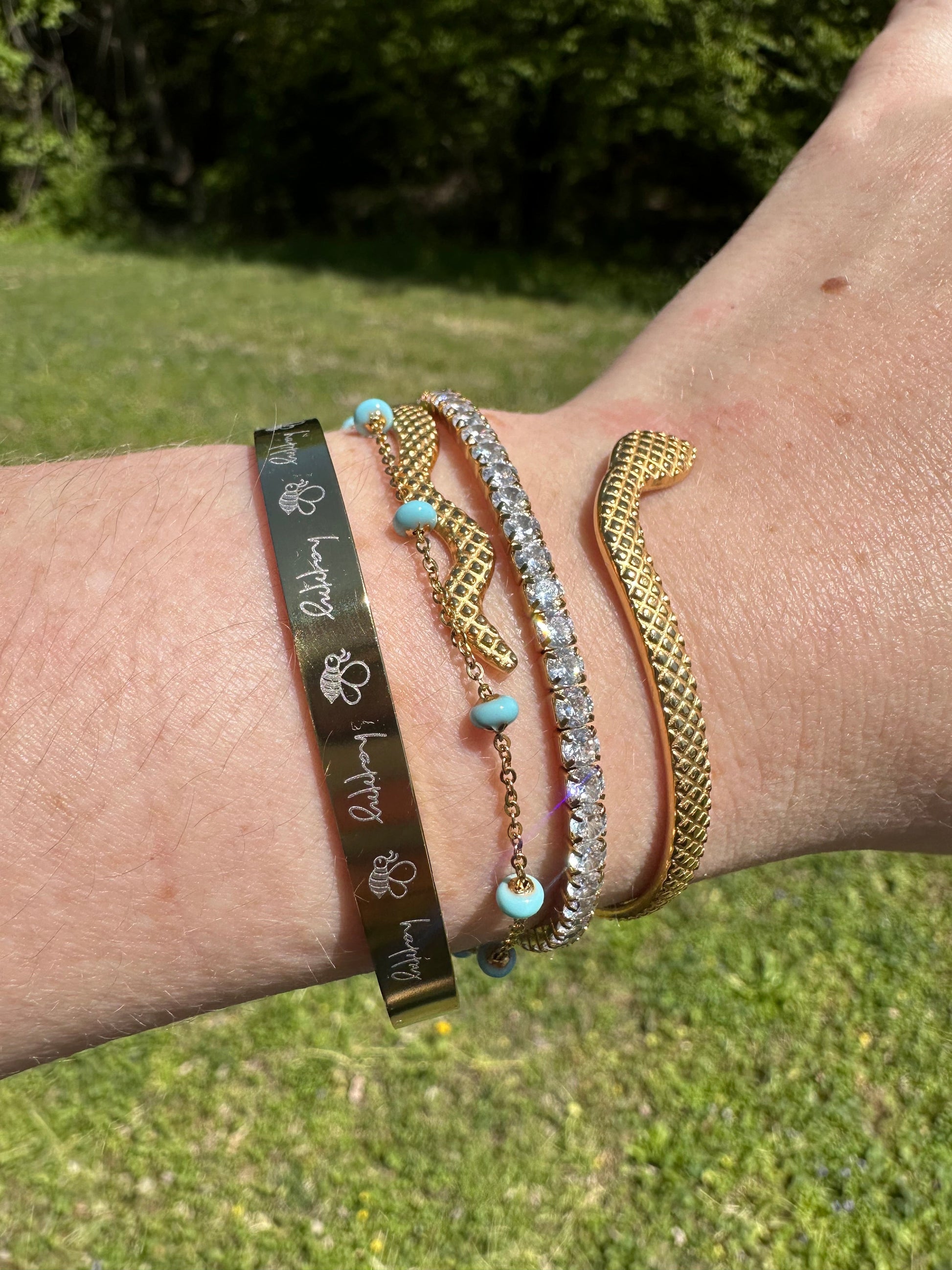 DRIP JEWELRY BRACELETS be happy cuff bracelet