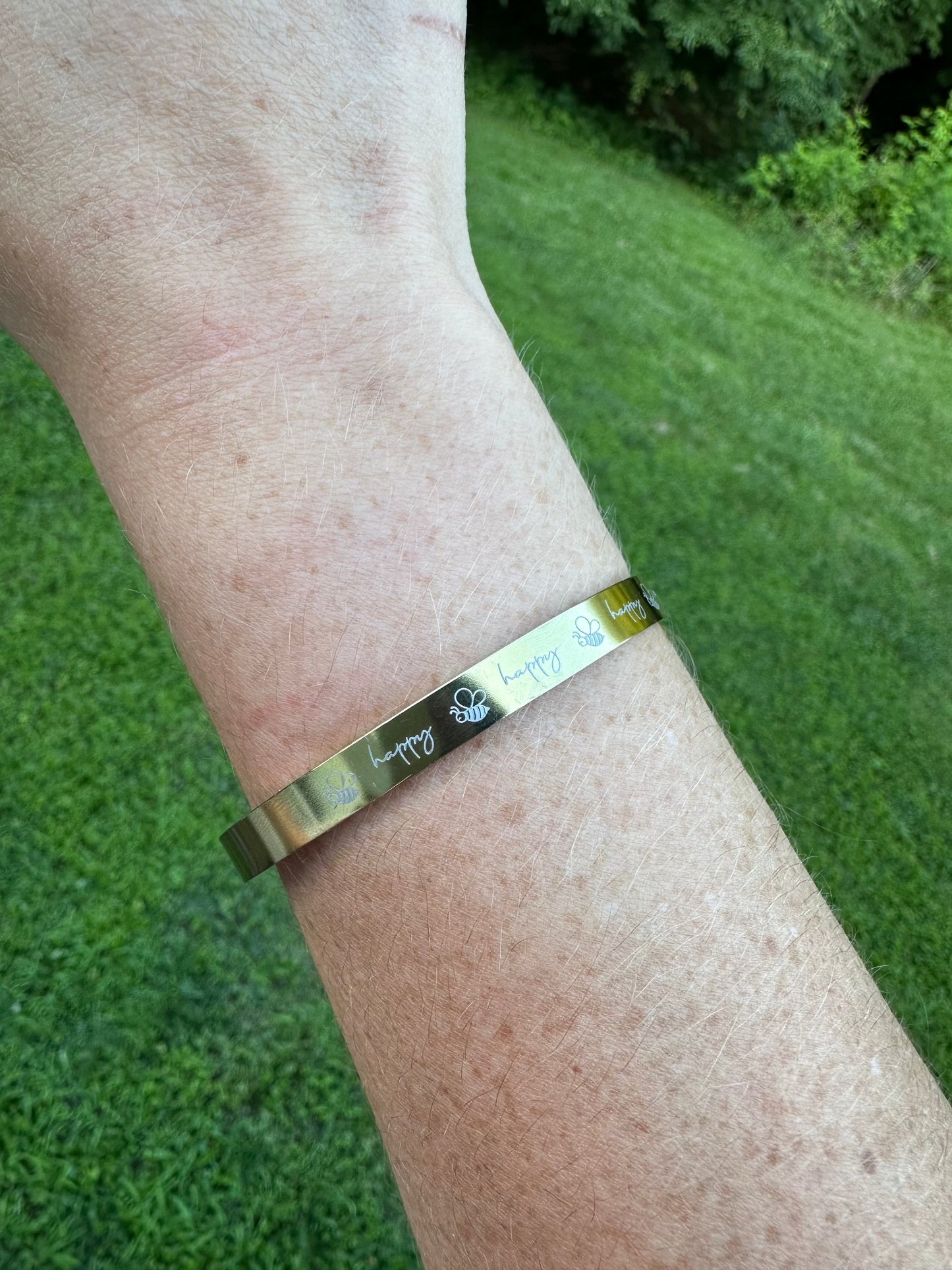 DRIP JEWELRY BRACELETS be happy cuff bracelet