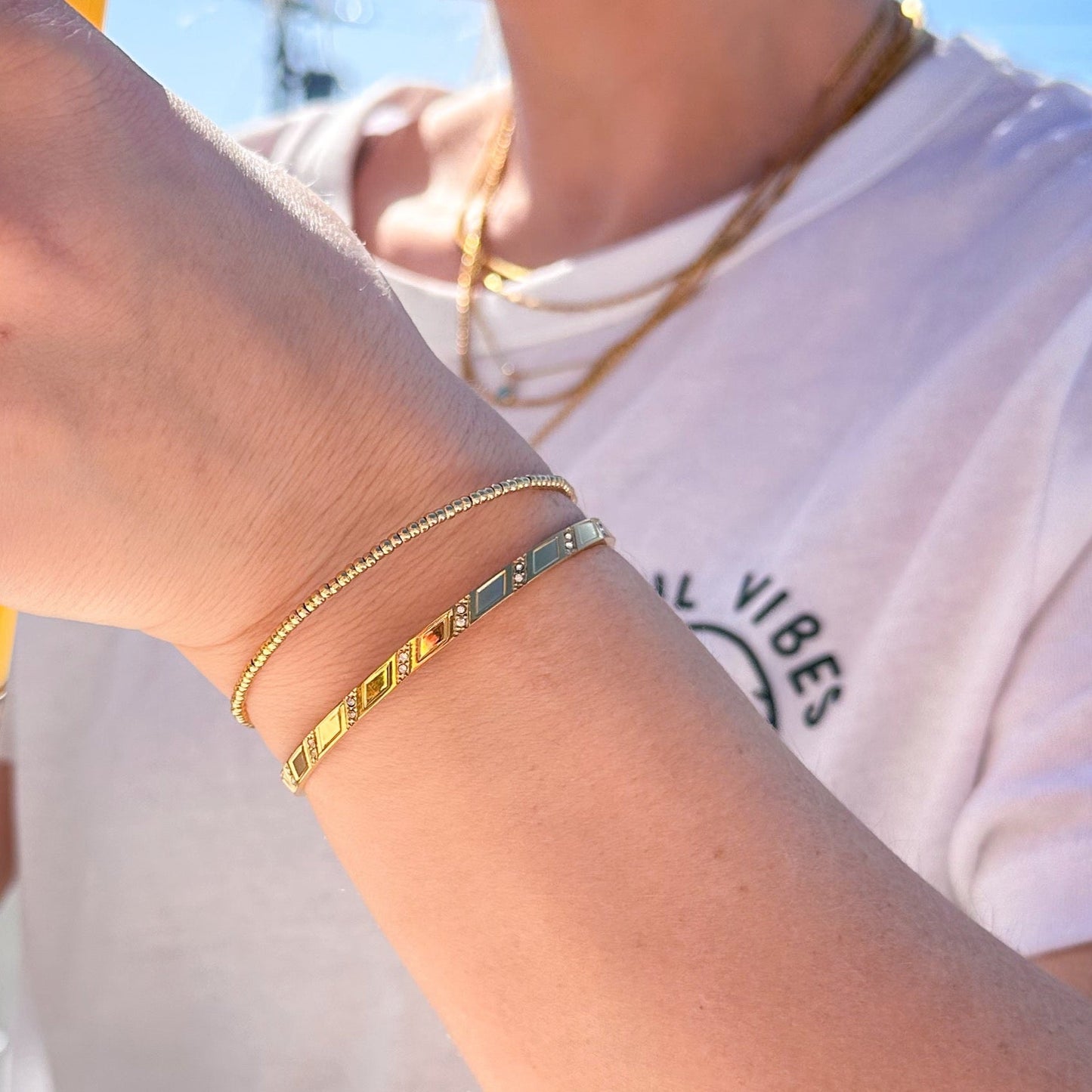 DRIP JEWELRY Bracelets Gold-Filled Bead Cuff