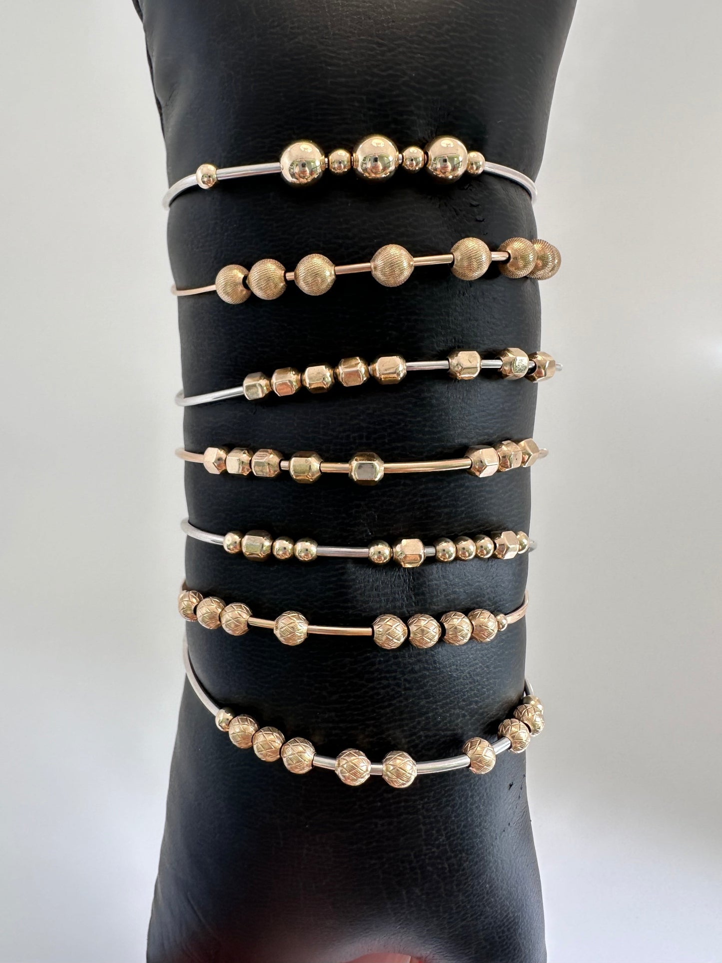 DRIP JEWELRY BRACELETS Slider Bead Cuffs (14k gold-filled or sterling silver)