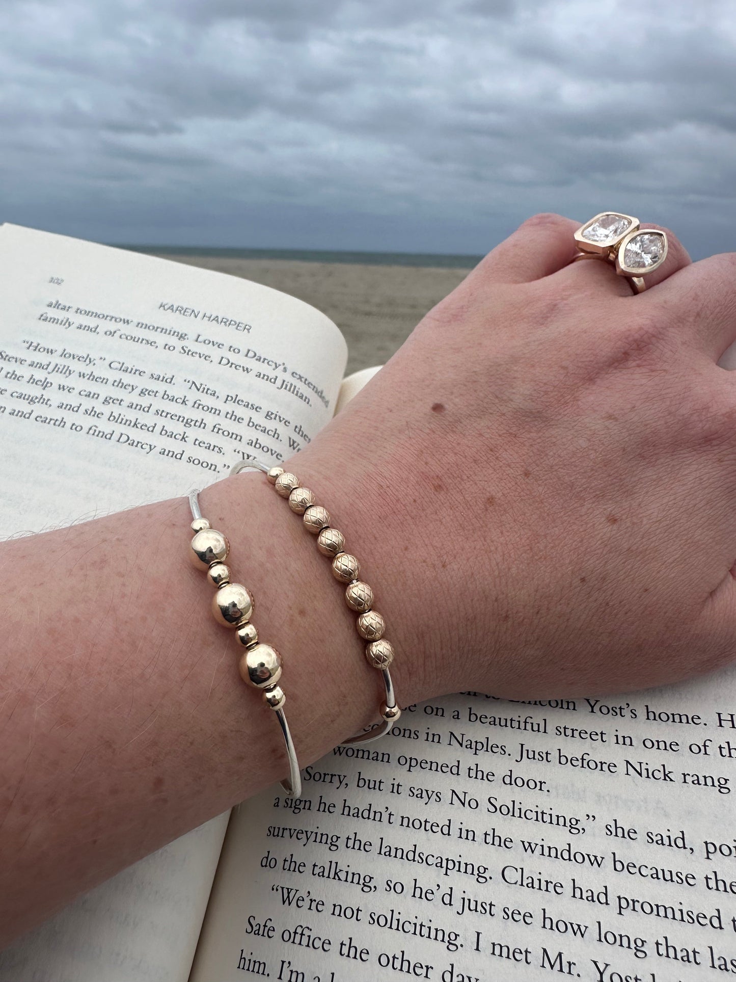 DRIP JEWELRY BRACELETS Slider Bead Cuffs (14k gold-filled or sterling silver)