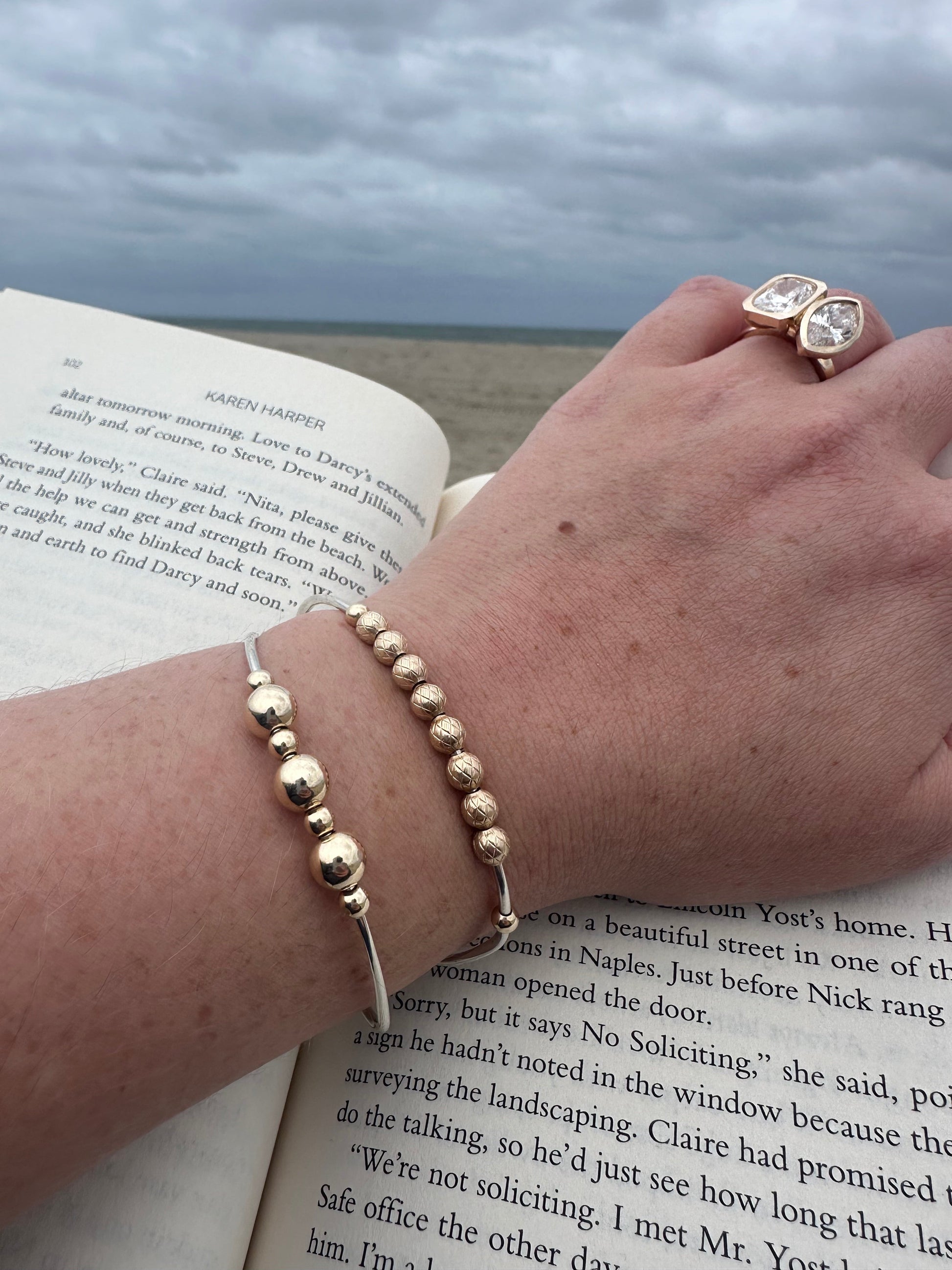 DRIP JEWELRY BRACELETS Slider Bead Cuffs (14k gold-filled or sterling silver)