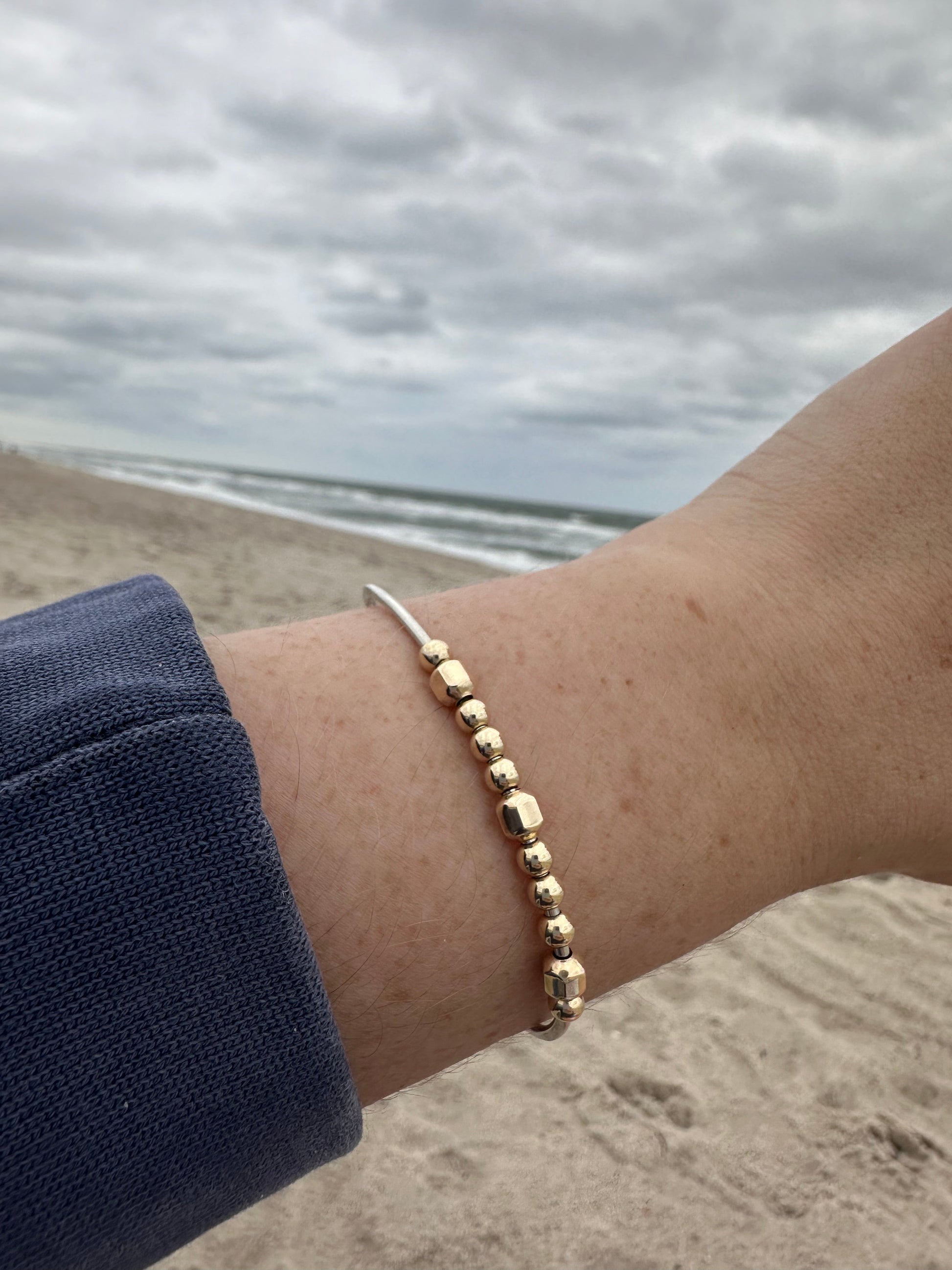 DRIP JEWELRY BRACELETS Slider Bead Cuffs (14k gold-filled or sterling silver)