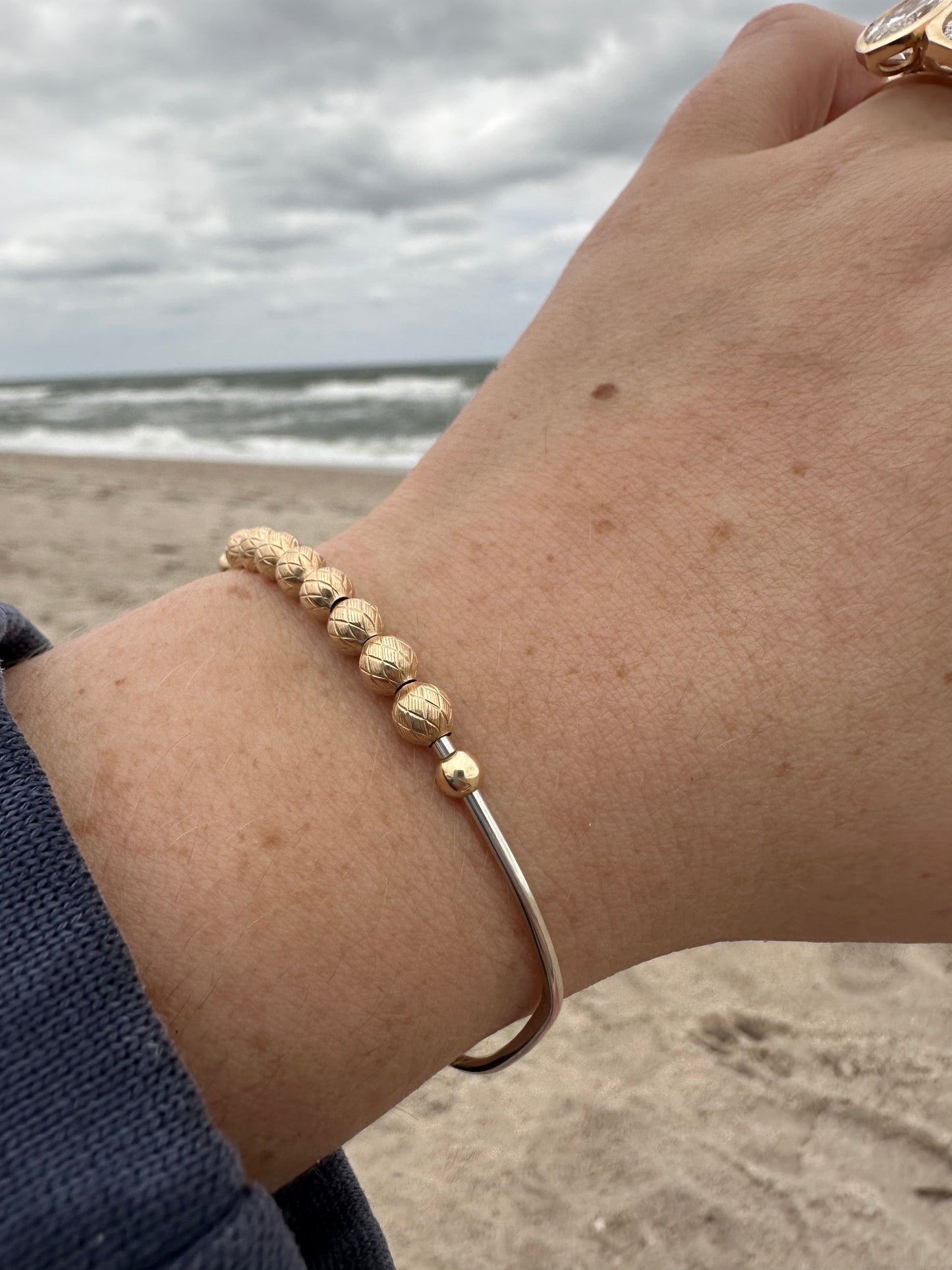 DRIP JEWELRY BRACELETS Slider Bead Cuffs (14k gold-filled or sterling silver)