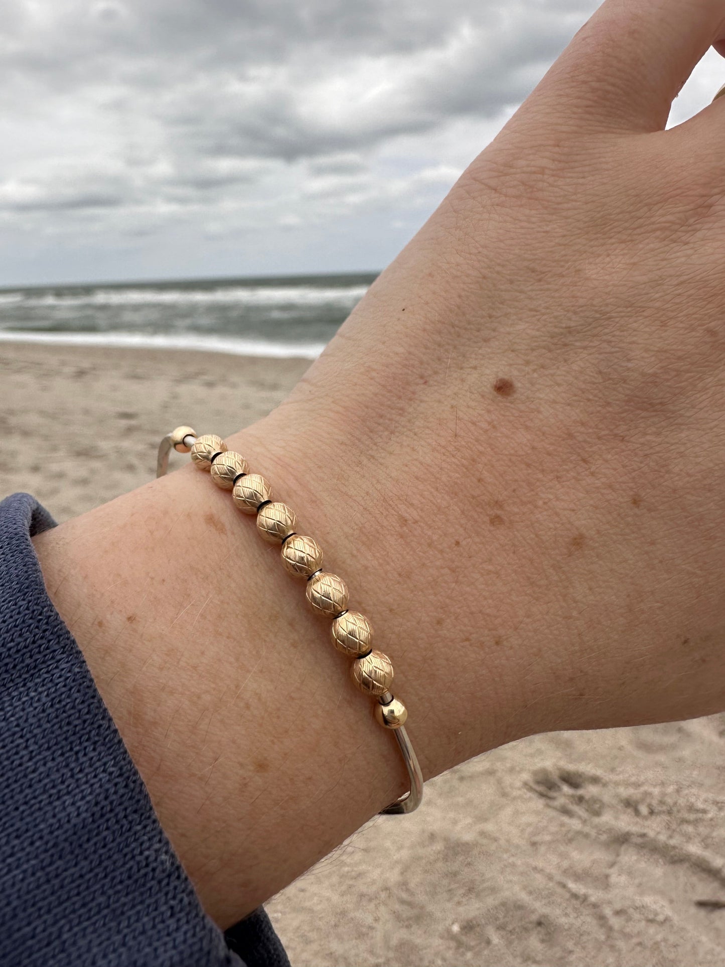 DRIP JEWELRY BRACELETS Slider Bead Cuffs (14k gold-filled or sterling silver)