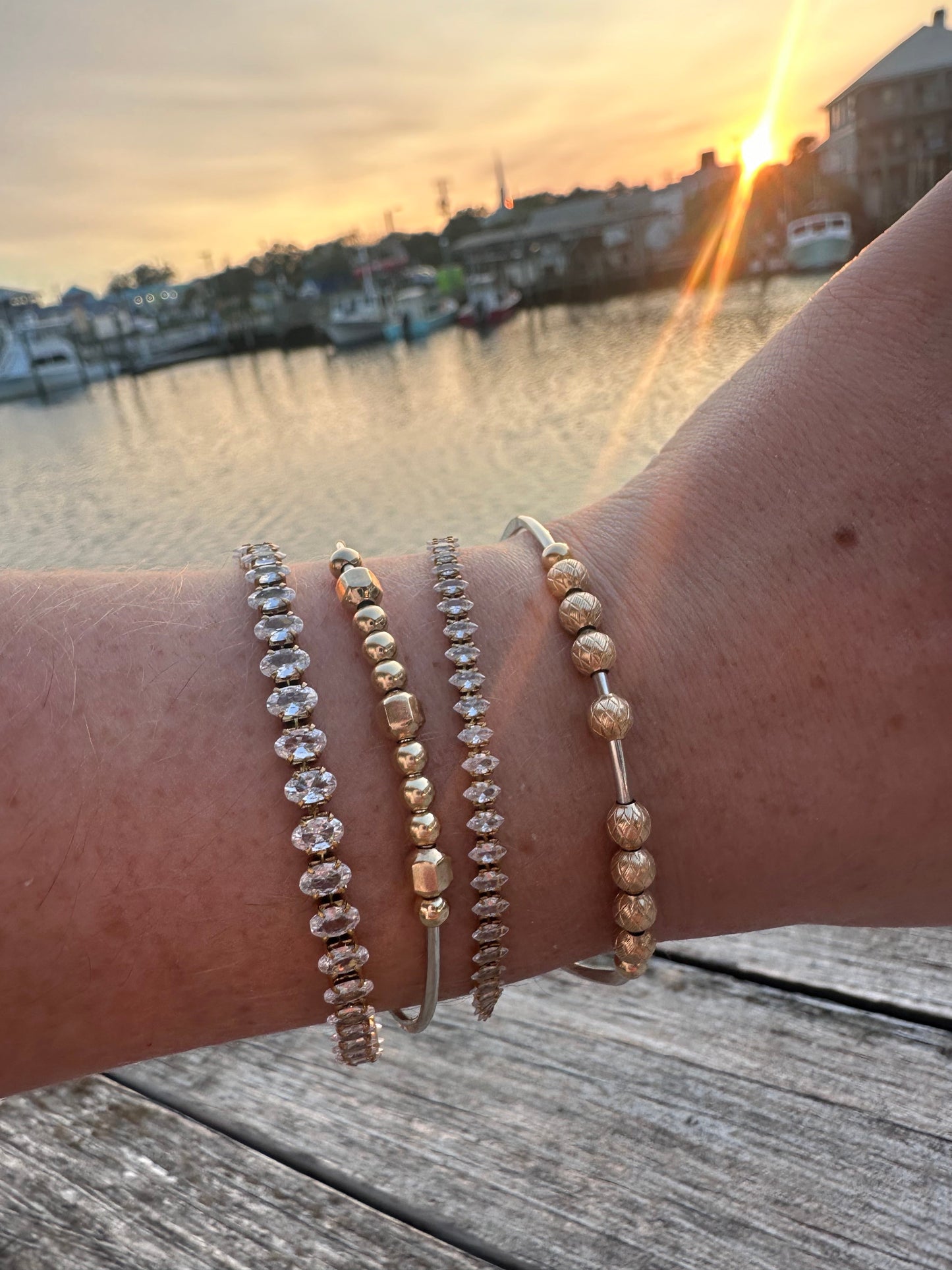 DRIP JEWELRY BRACELETS Slider Bead Cuffs (14k gold-filled or sterling silver)