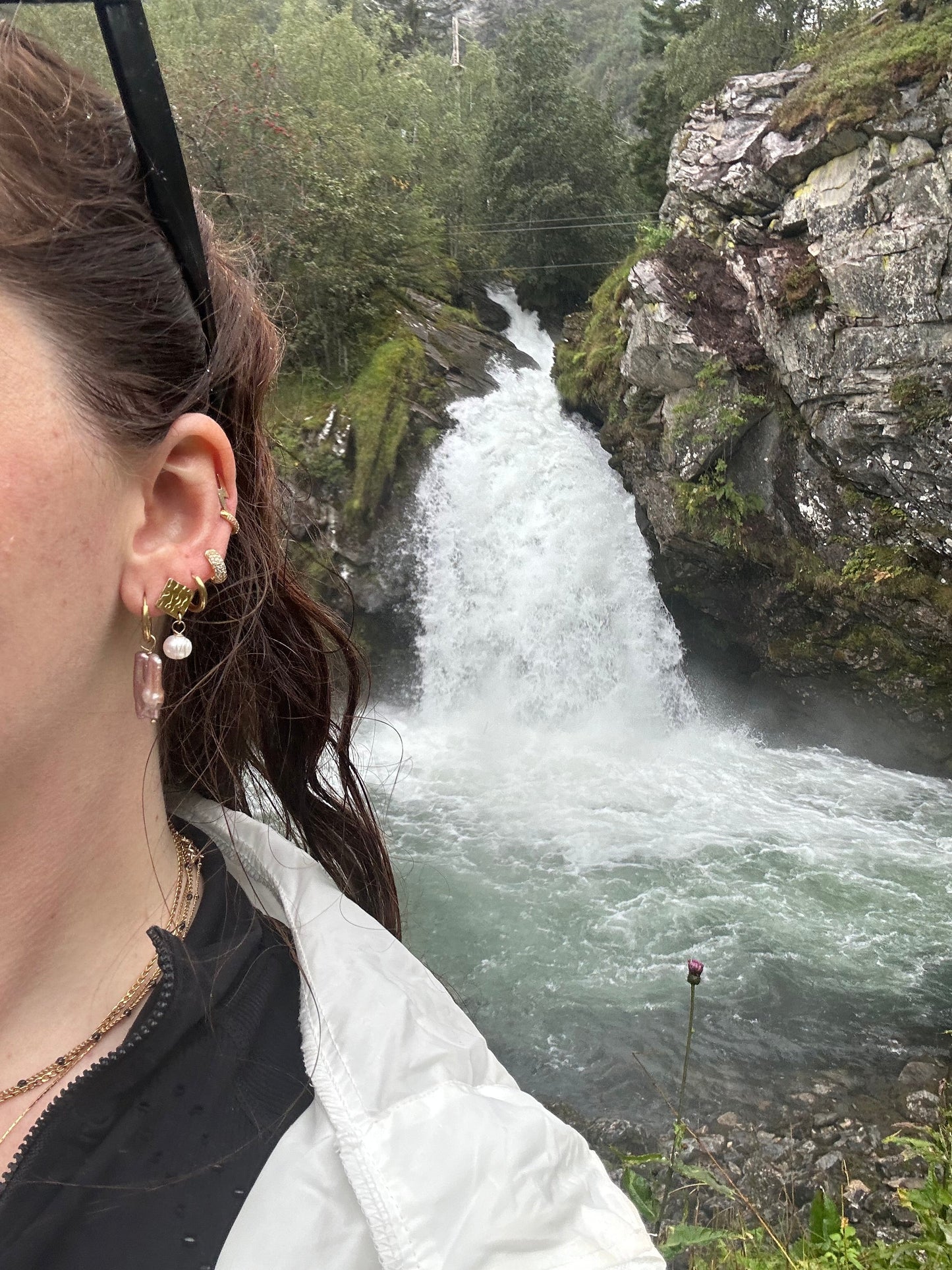 DRIP JEWELRY Carly Earrings- Tahitian Pearl or White Pearl on Gold