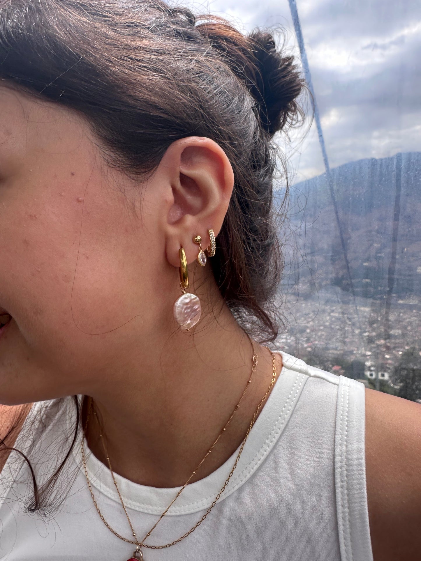 DRIP JEWELRY Circle Pearl or No Pearl Hoops