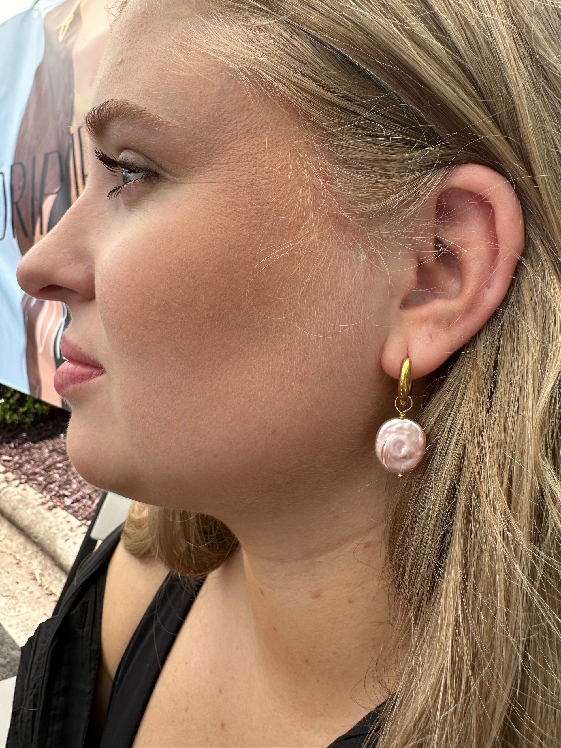 DRIP JEWELRY Circle Pearl or No Pearl Hoops