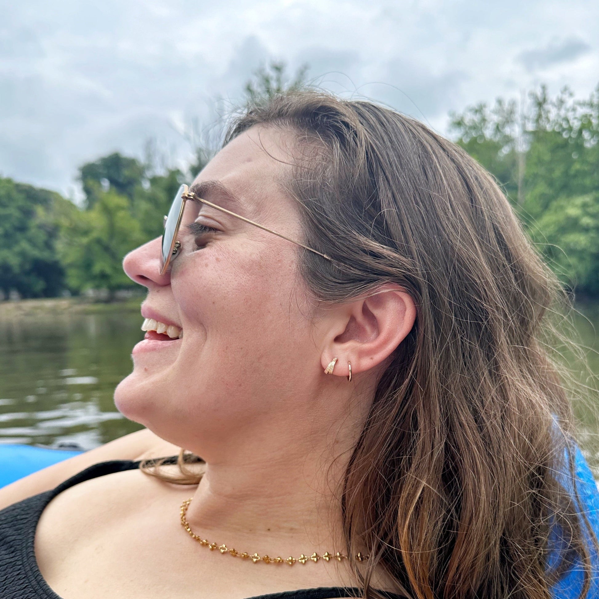 DRIP JEWELRY EARRINGS Criss Cross Mini Hoops