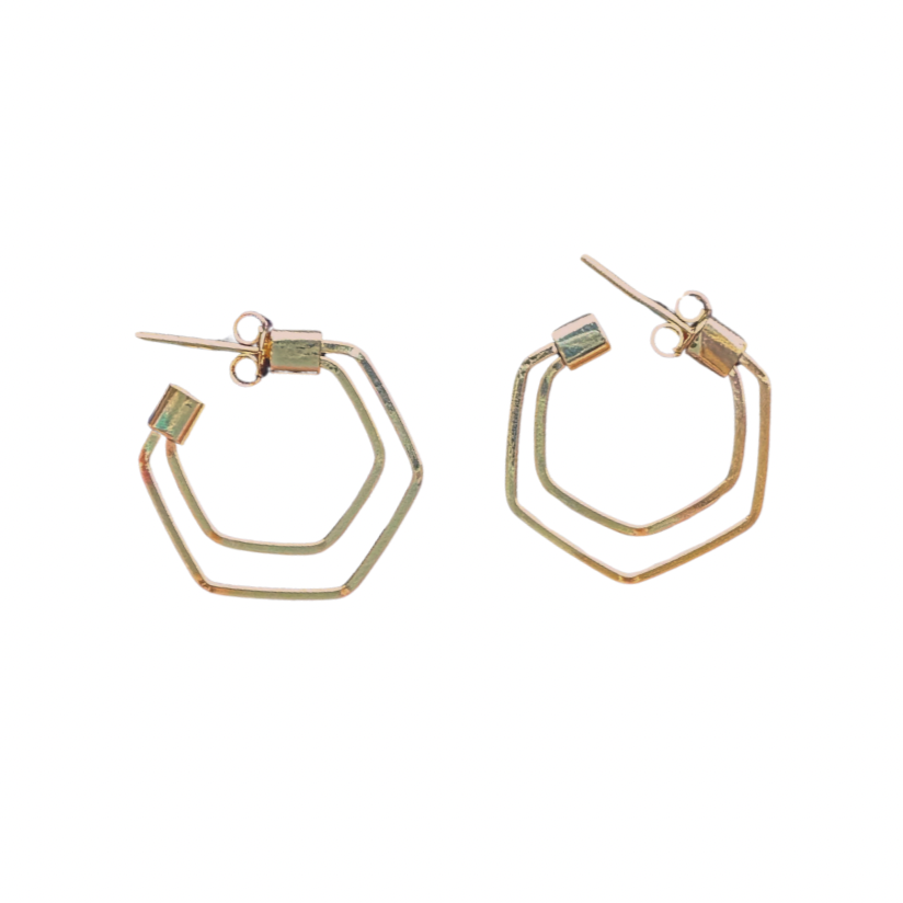 DRIP JEWELRY EARRINGS Double Wire Gold-Filled Hoops