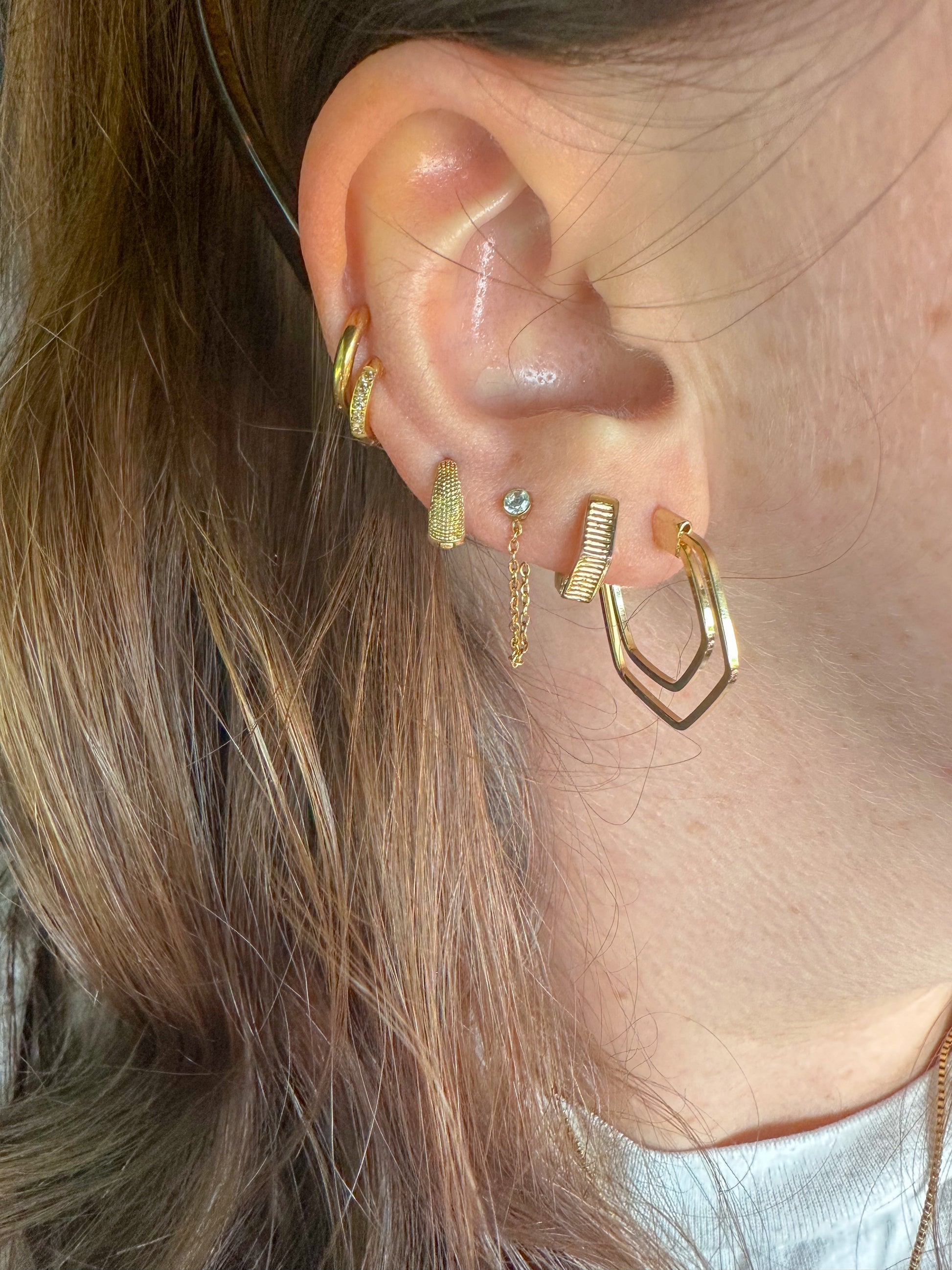 DRIP JEWELRY EARRINGS Double Wire Gold-Filled Hoops