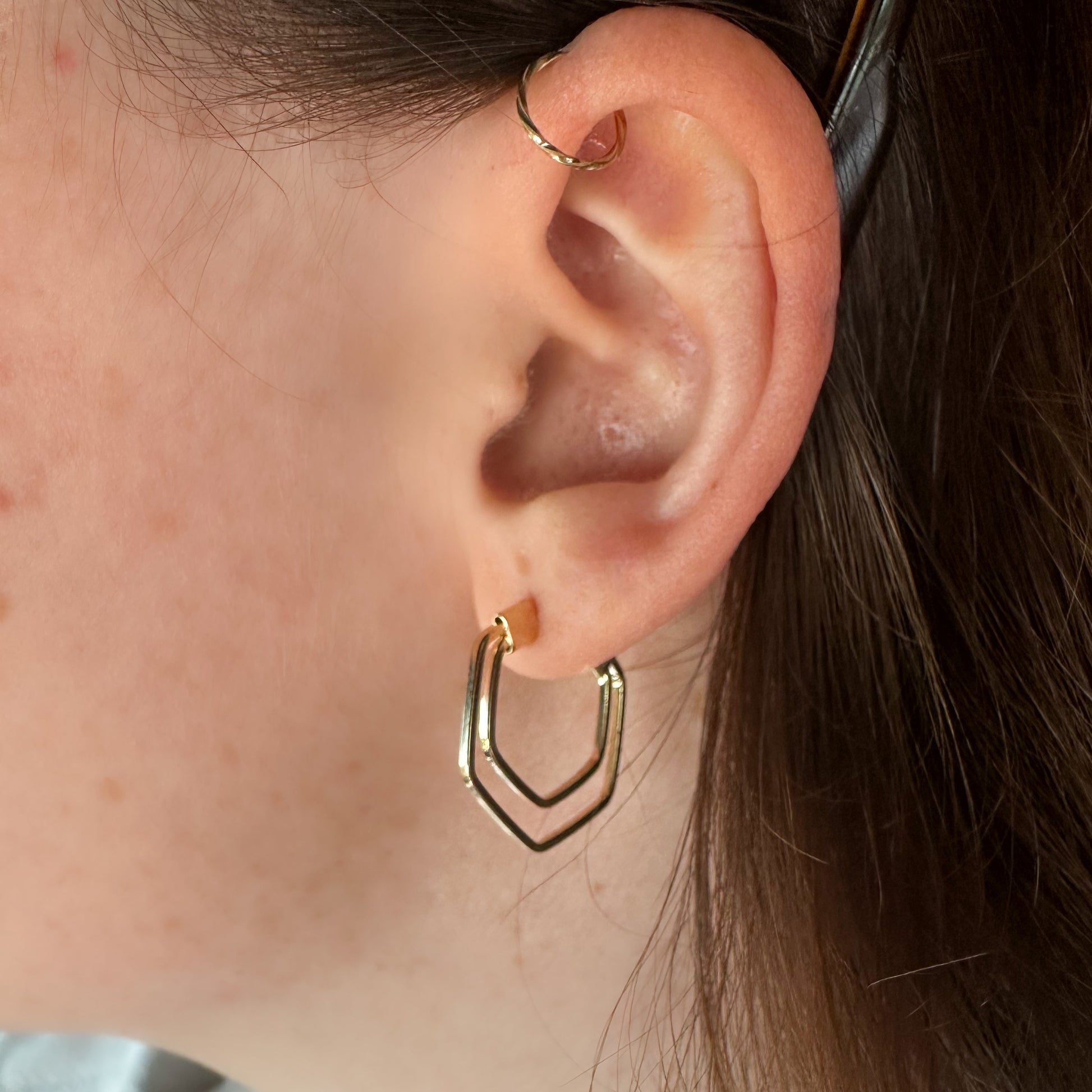 DRIP JEWELRY EARRINGS Double Wire Gold-Filled Hoops