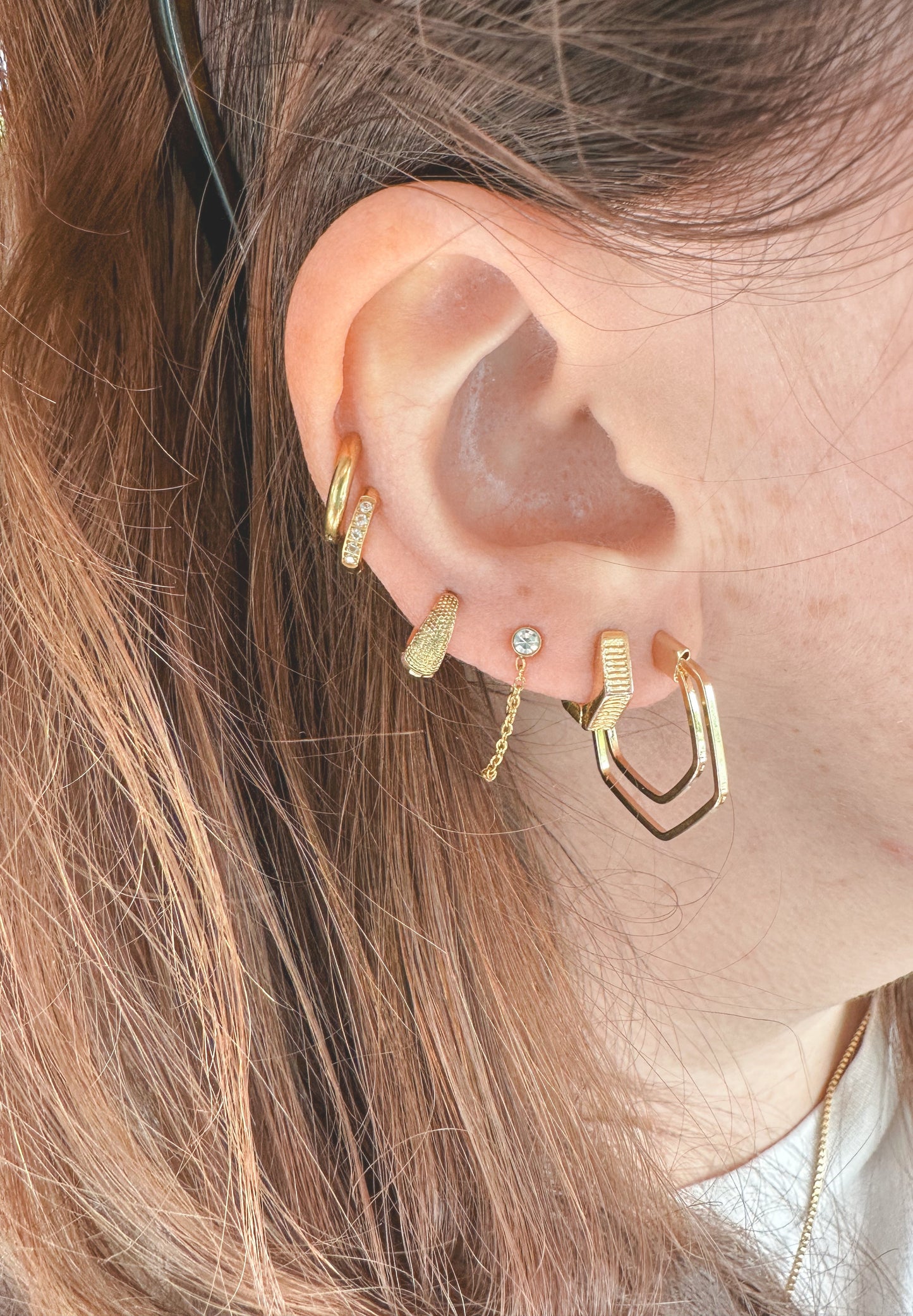 DRIP JEWELRY EARRINGS Double Wire Gold-Filled Hoops