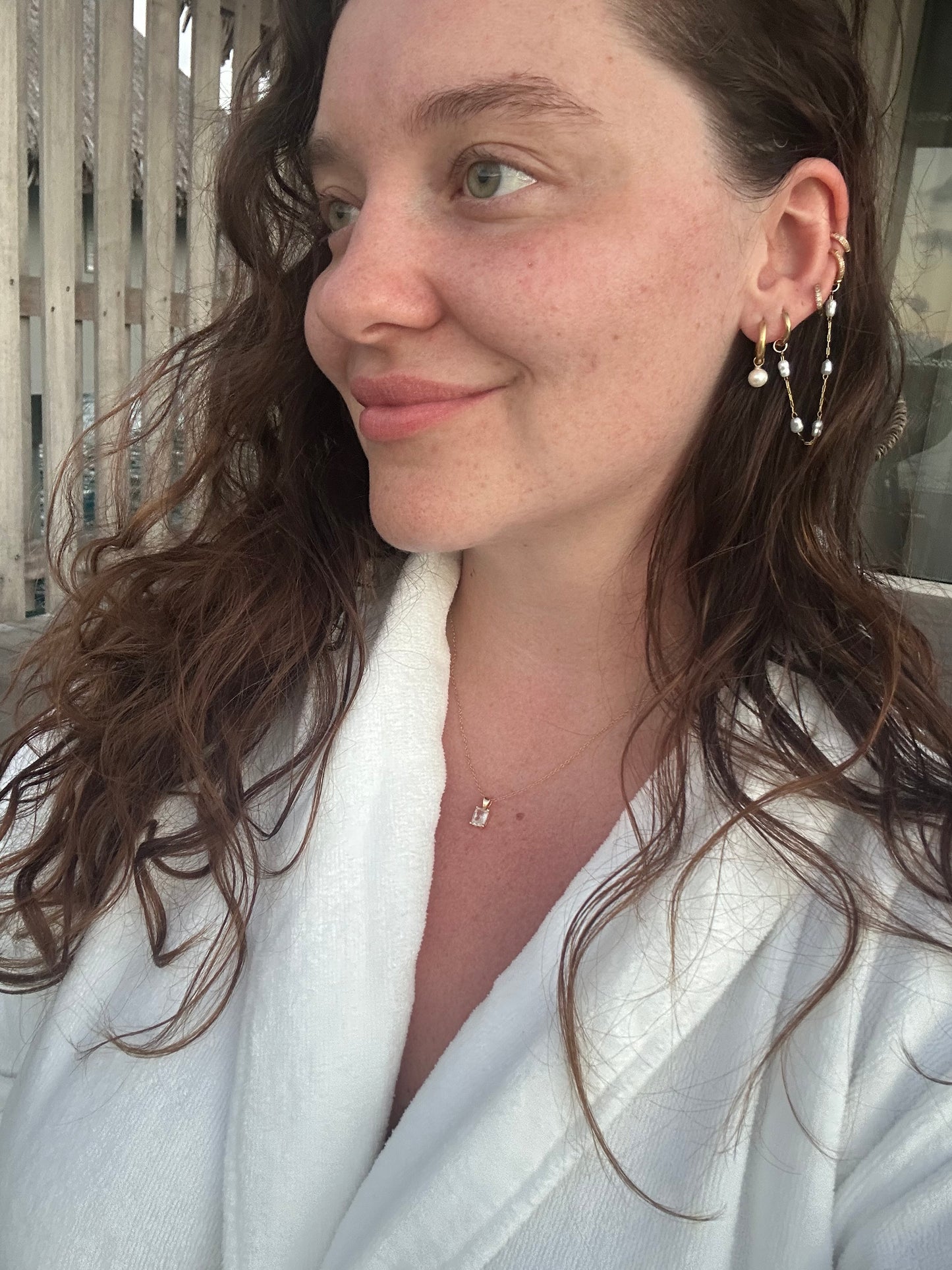 DRIP JEWELRY EARRINGS Pearl Ear Chain