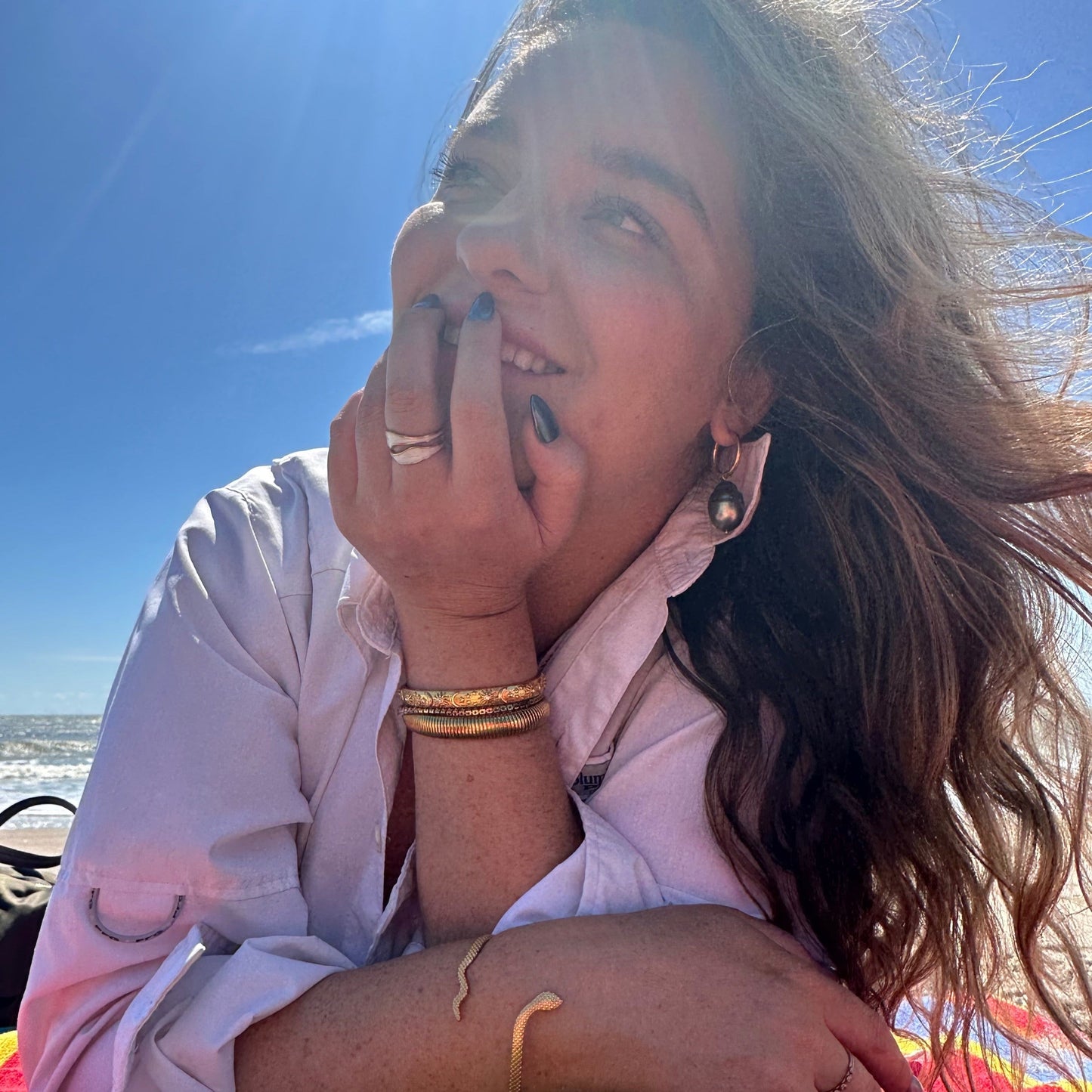 DRIP JEWELRY Earrings Tahitian Baroque Pearl Hoops (3 hoops included)