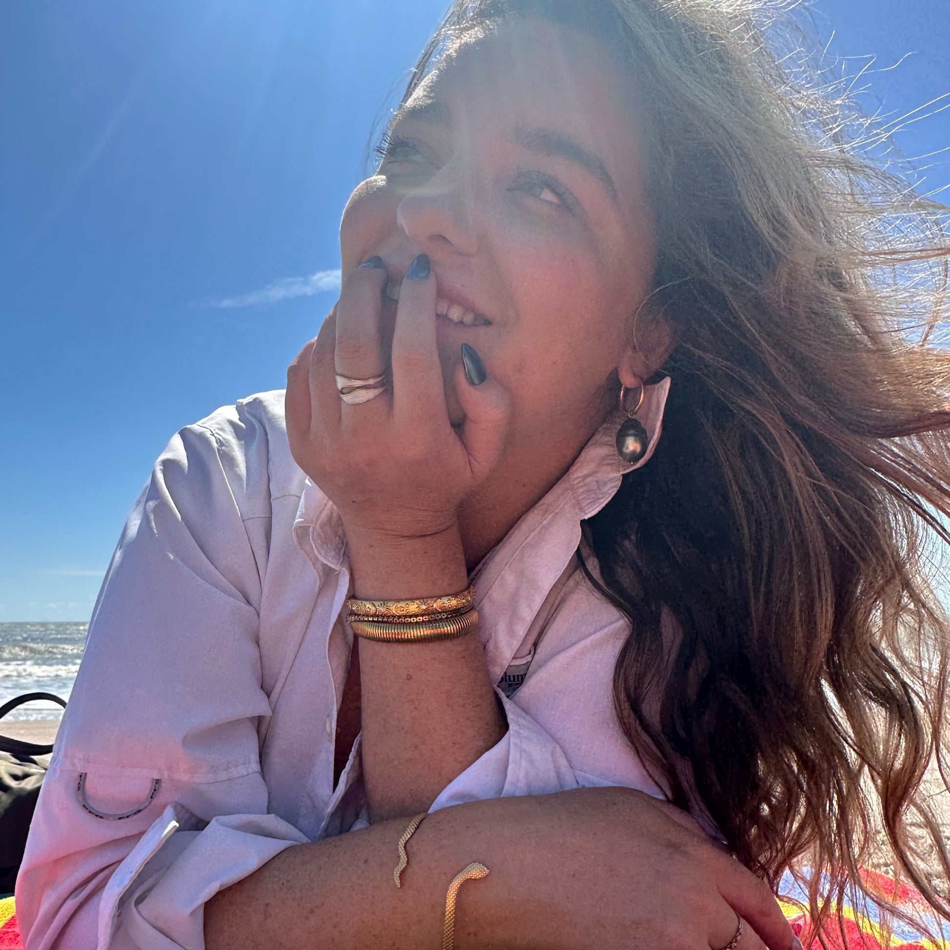 DRIP JEWELRY Earrings Tahitian Baroque Pearl Hoops (3 hoops included)