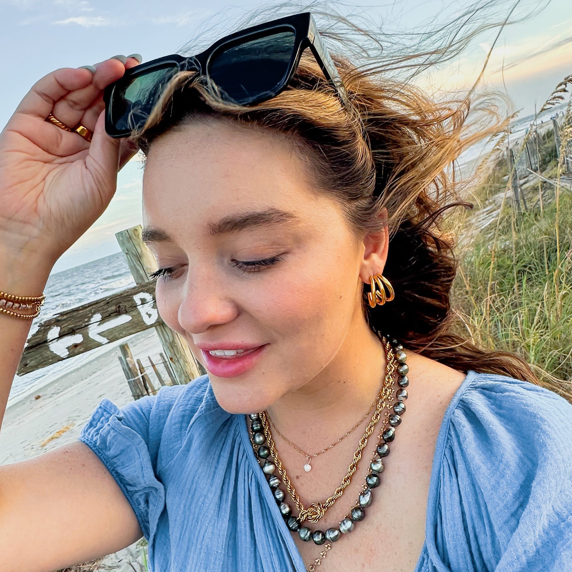 DRIP JEWELRY EARRINGS Triple Scoop Hoops