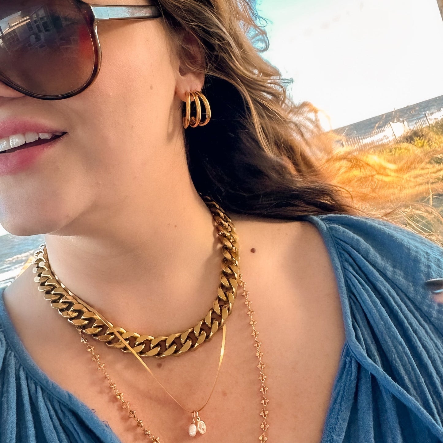 DRIP JEWELRY EARRINGS Triple Scoop Hoops