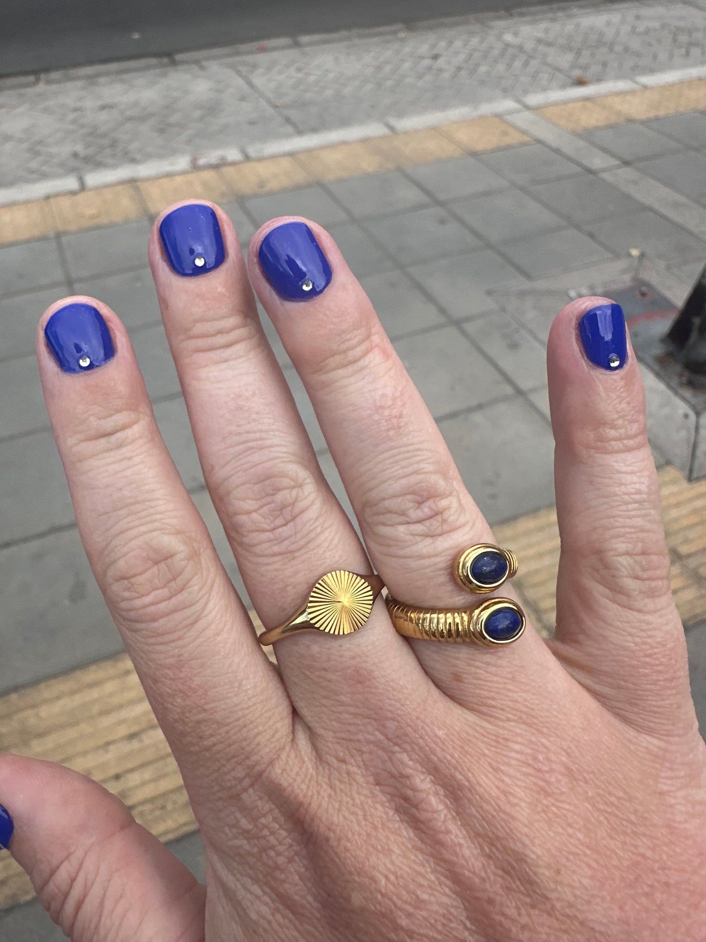 DRIP JEWELRY Lapis Spiral Ring