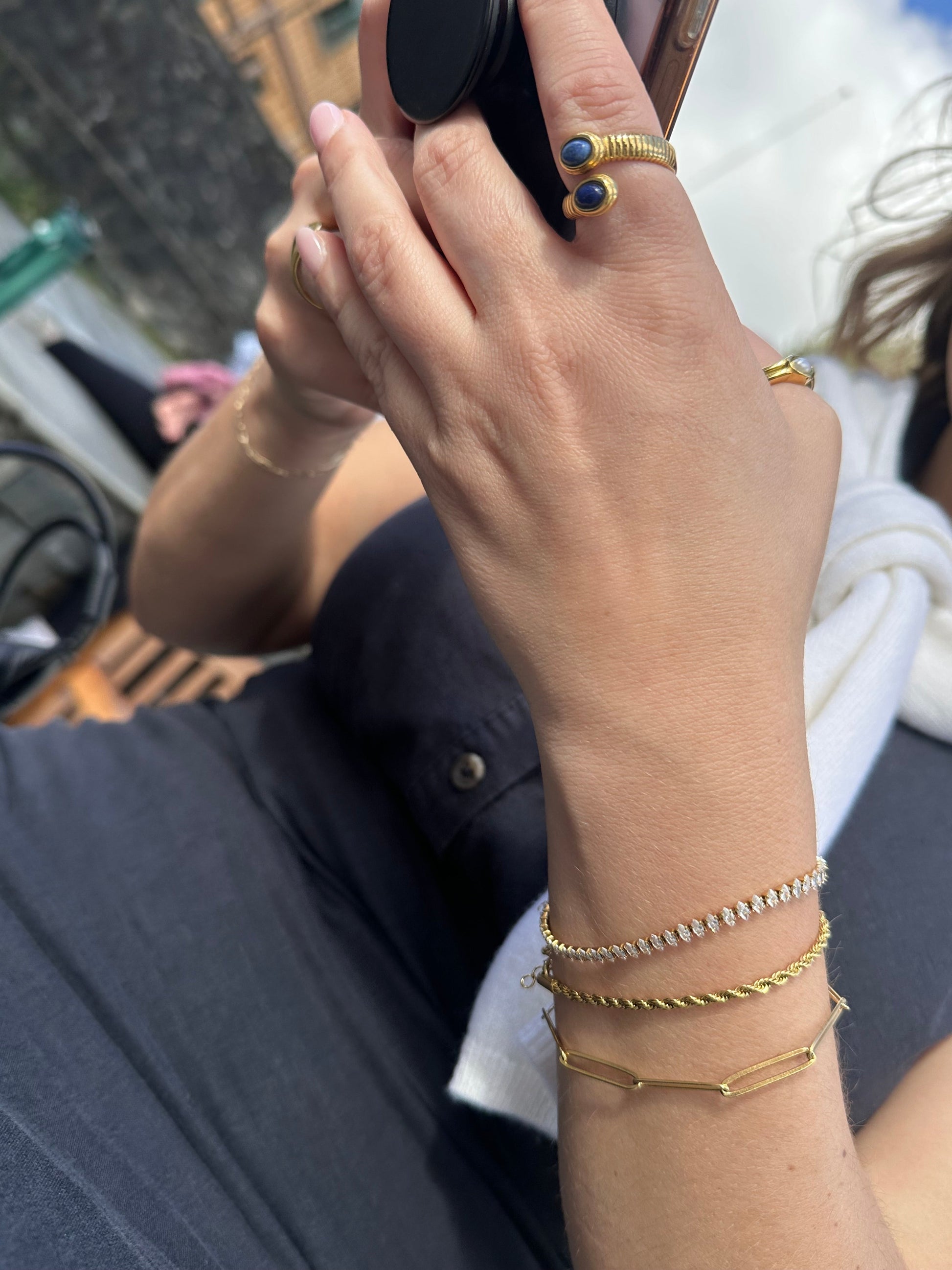 DRIP JEWELRY Lapis Spiral Ring