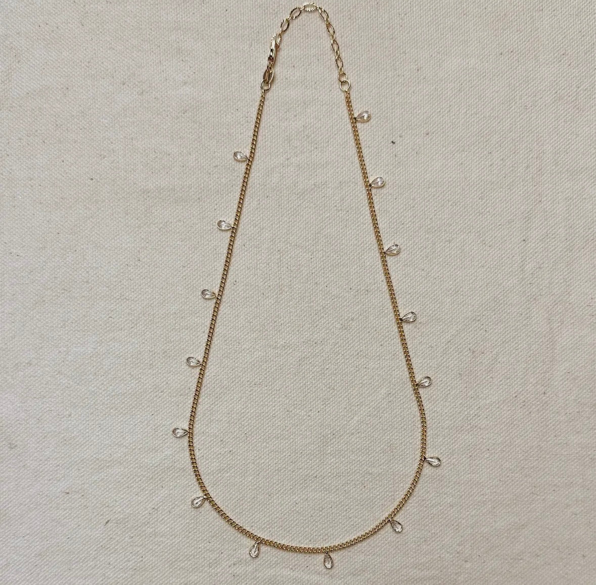 DRIP JEWELRY Necklaces Curb and Pear Stone Necklace