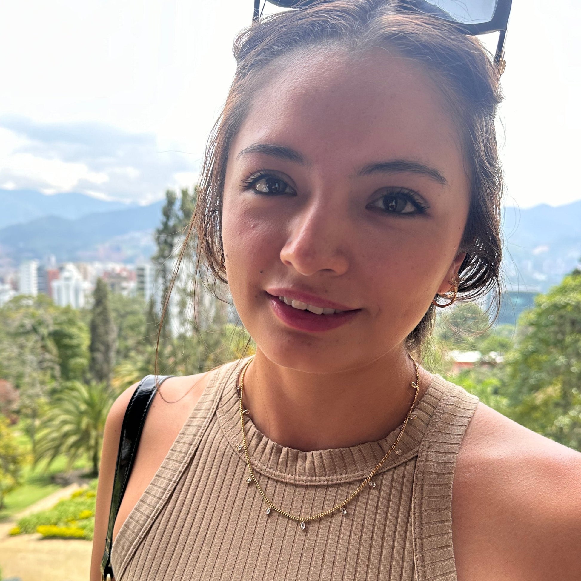 DRIP JEWELRY Necklaces Curb and Pear Stone Necklace