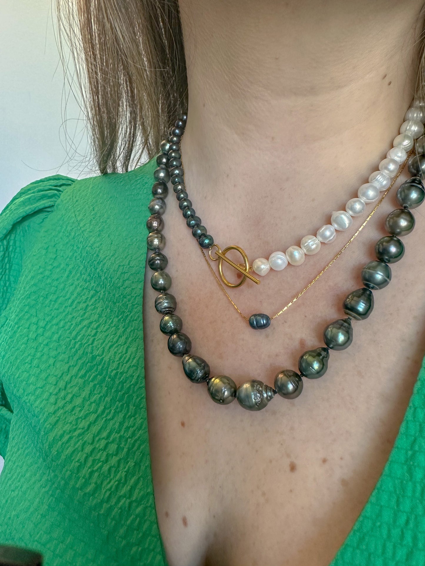 DRIP JEWELRY Necklaces Geniune Black Tahitian Pearl Strand