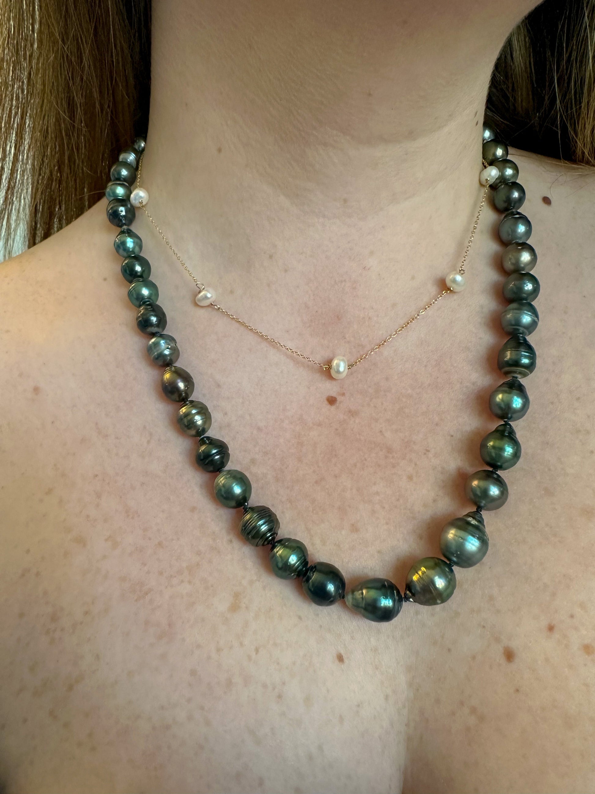 DRIP JEWELRY Necklaces Geniune Black Tahitian Pearl Strand
