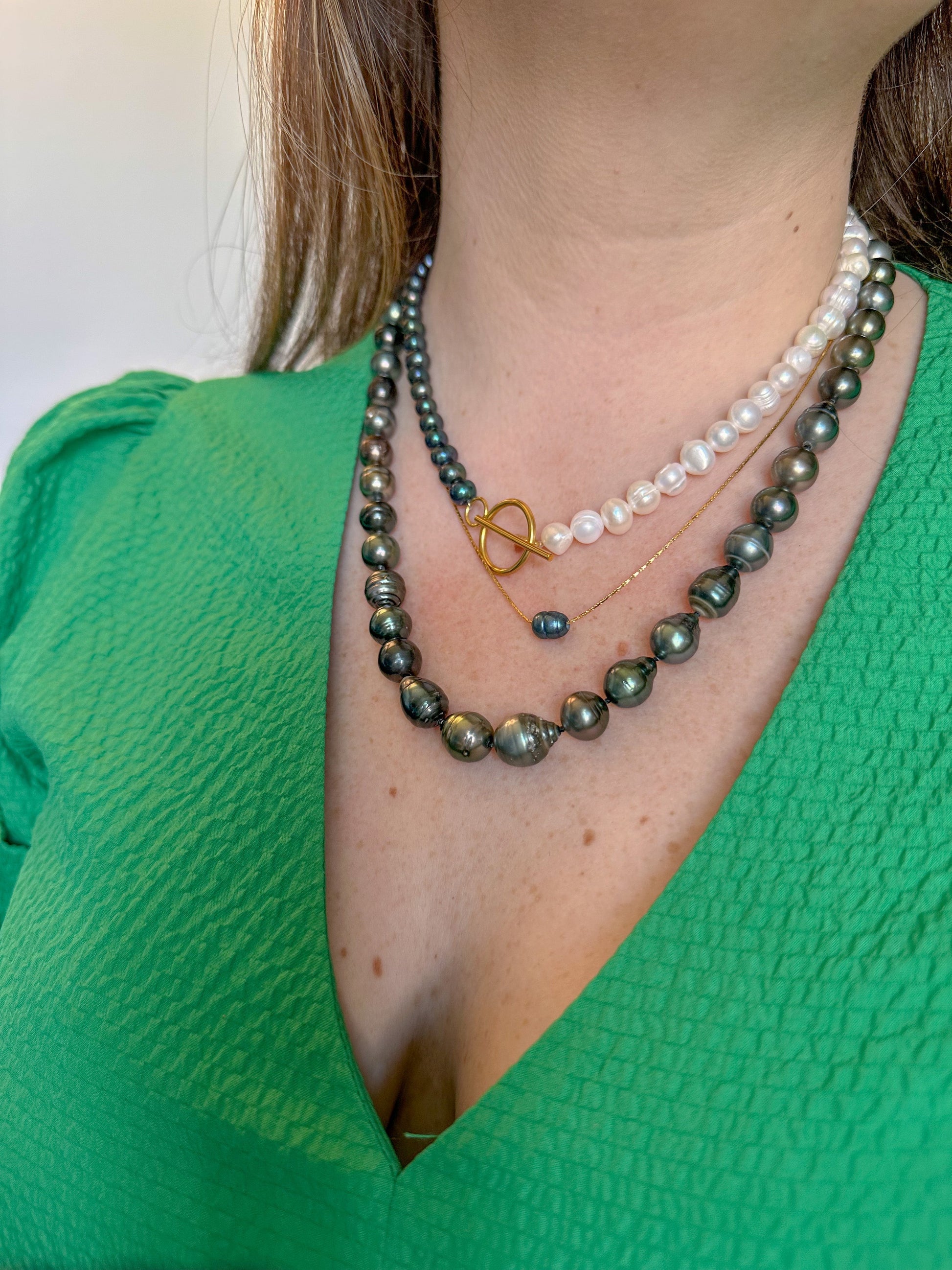 DRIP JEWELRY Necklaces Geniune Black Tahitian Pearl Strand