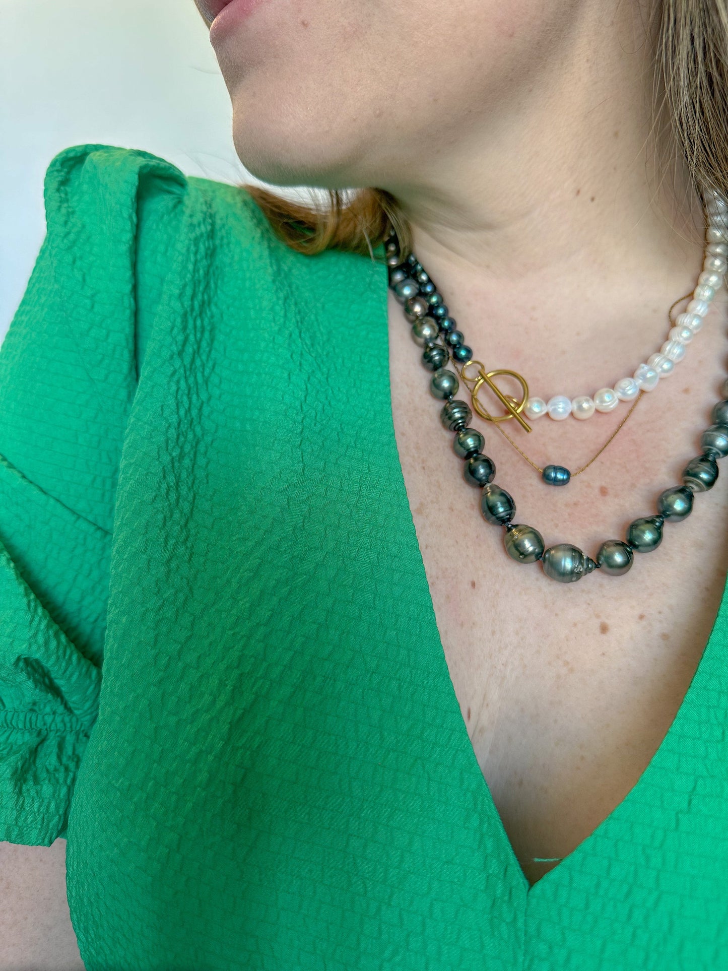 DRIP JEWELRY Necklaces Geniune Black Tahitian Pearl Strand