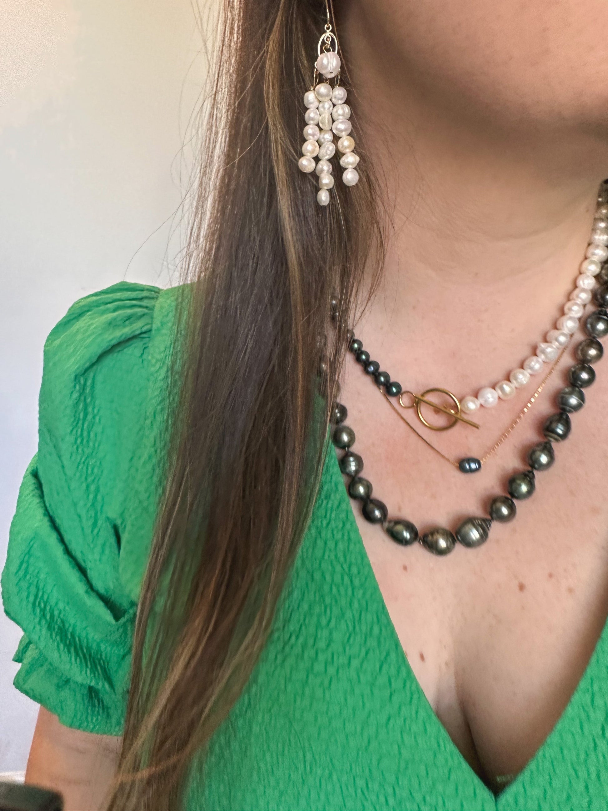 DRIP JEWELRY Necklaces Geniune Black Tahitian Pearl Strand