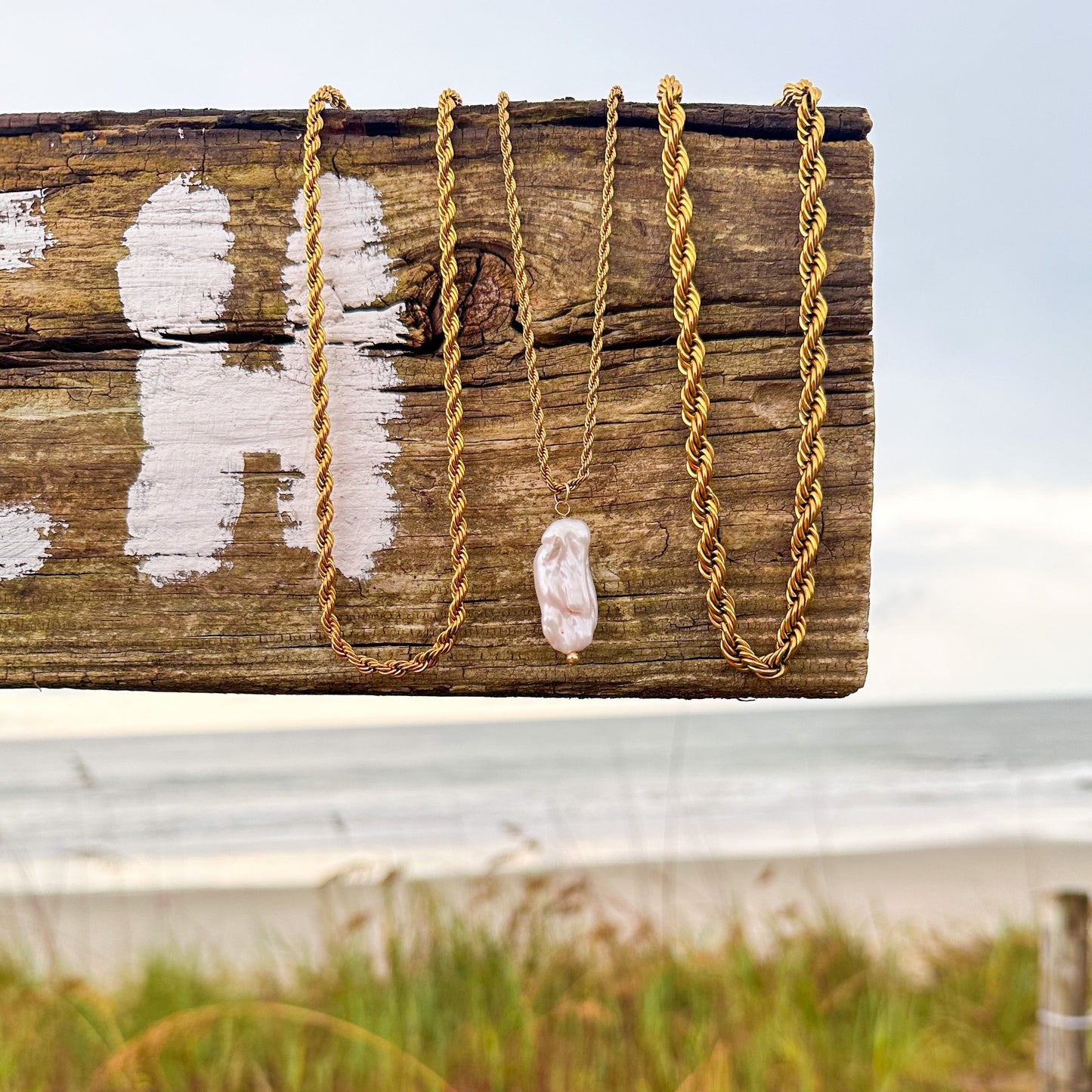 DRIP JEWELRY Necklaces Long Irregular Pearl Necklace