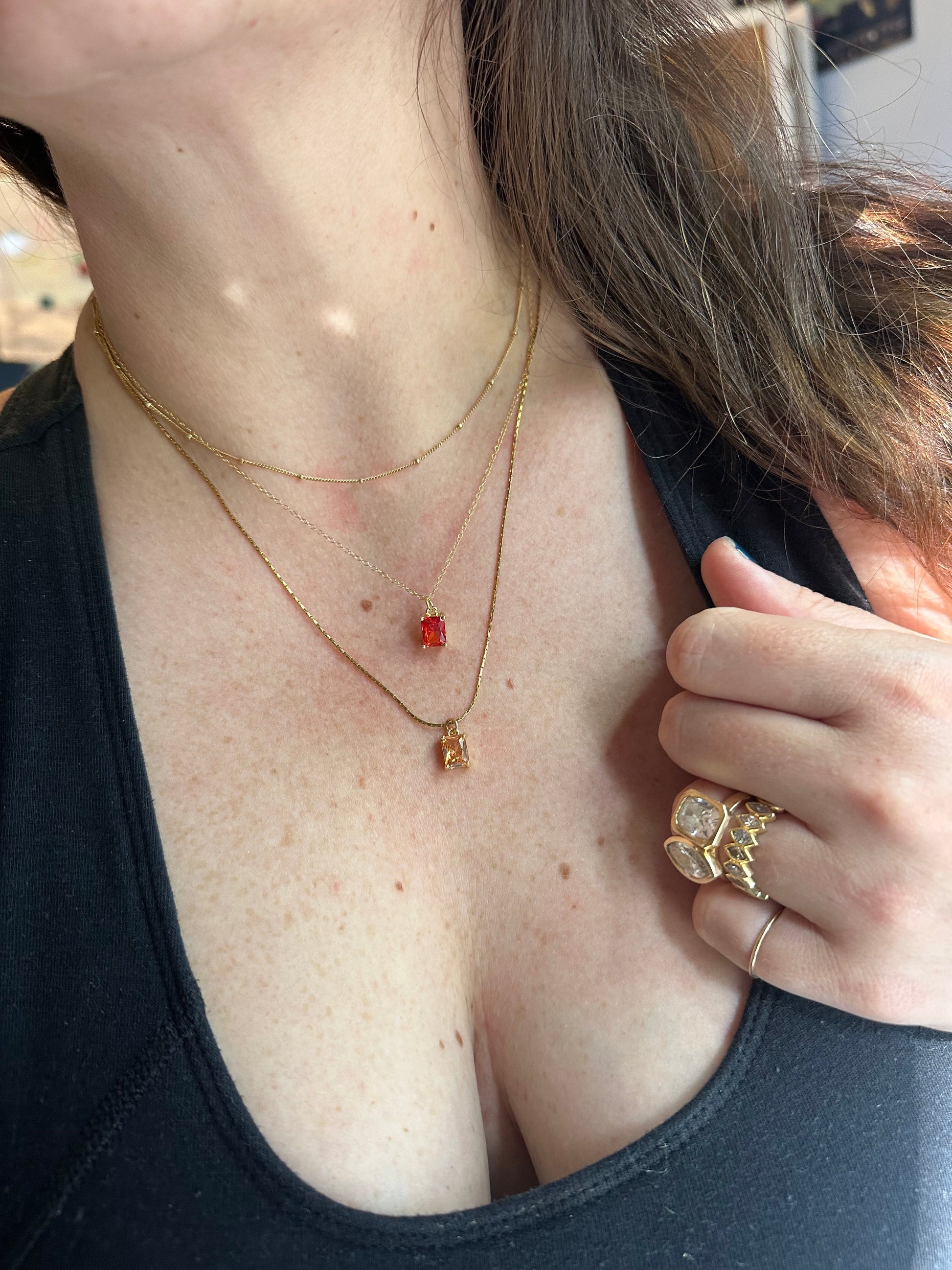 DRIP JEWELRY NECKLACES MINI Rec Drop Necklace