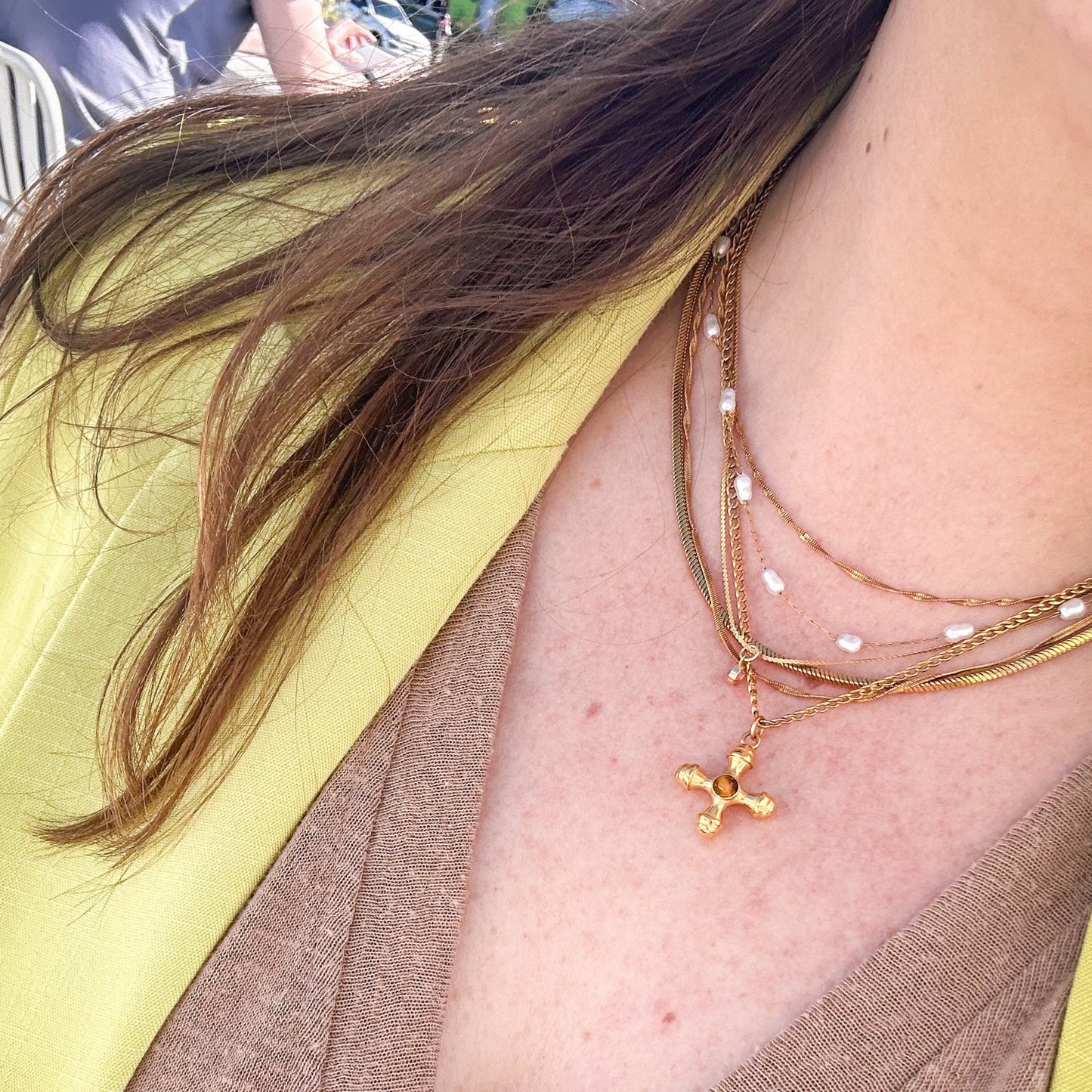 DRIP JEWELRY NECKLACES Mini Tiger Eye Necklace