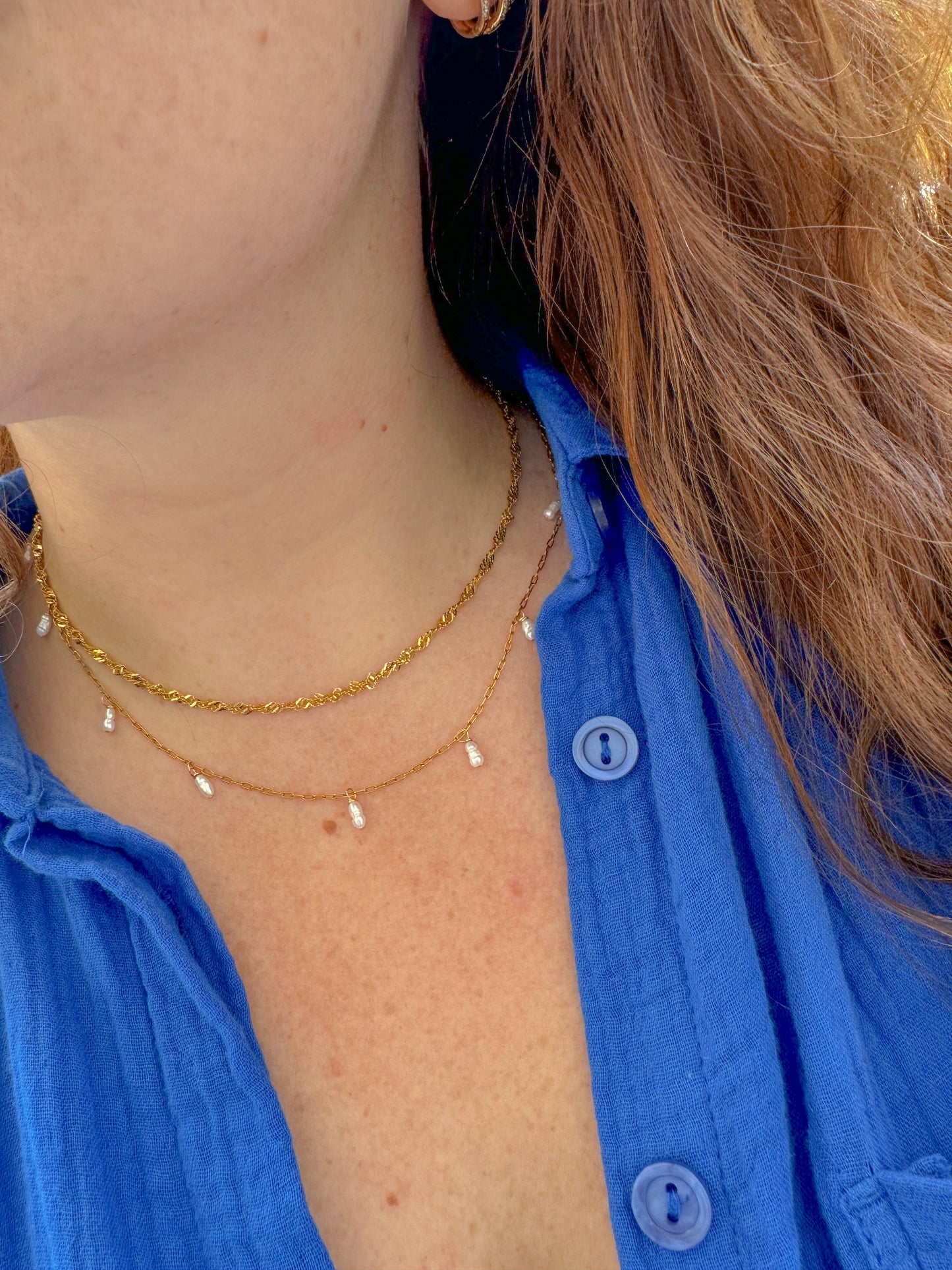 DRIP JEWELRY NECKLACES Rice Pearl Drop