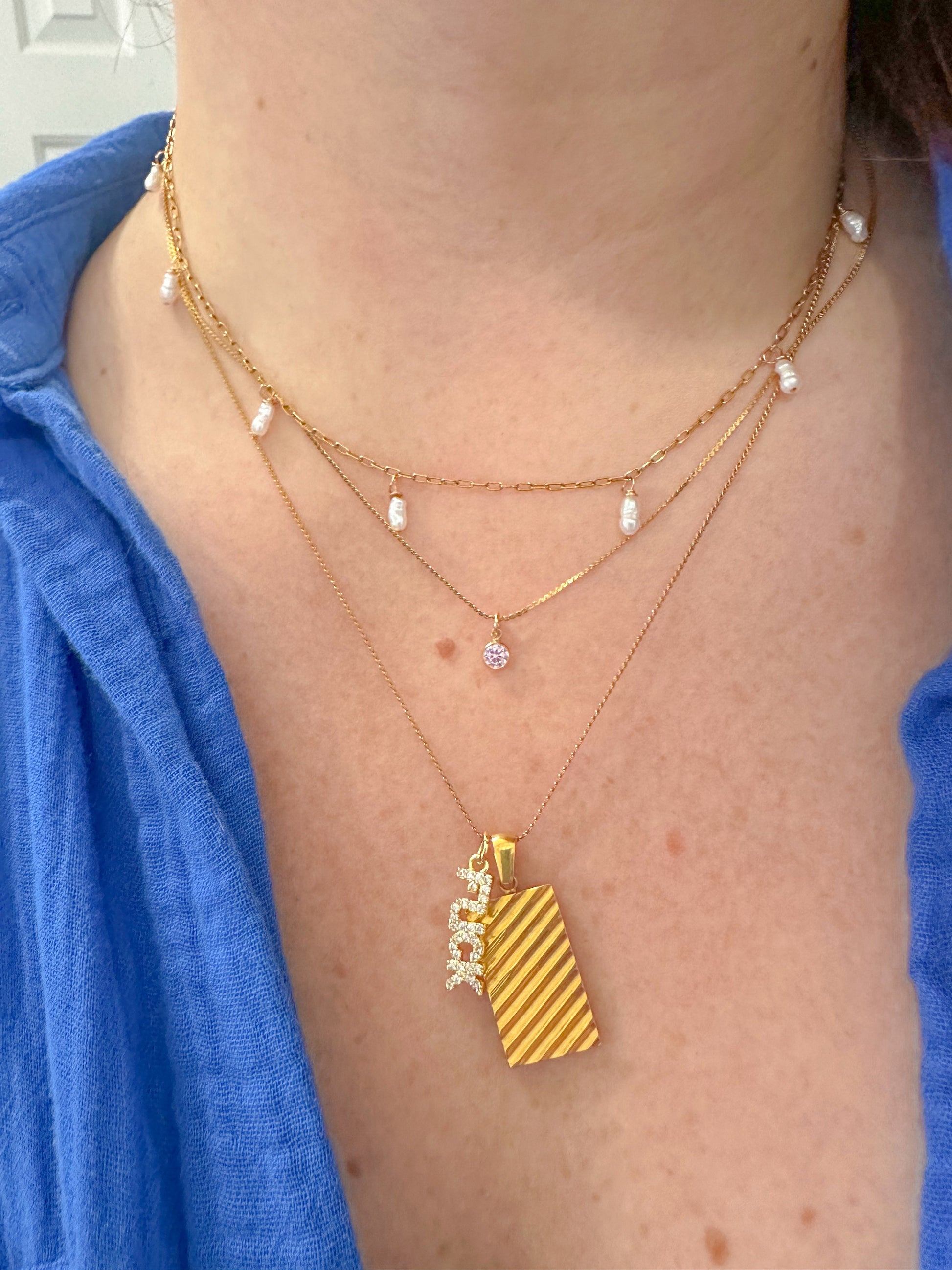 DRIP JEWELRY NECKLACES Rice Pearl Drop