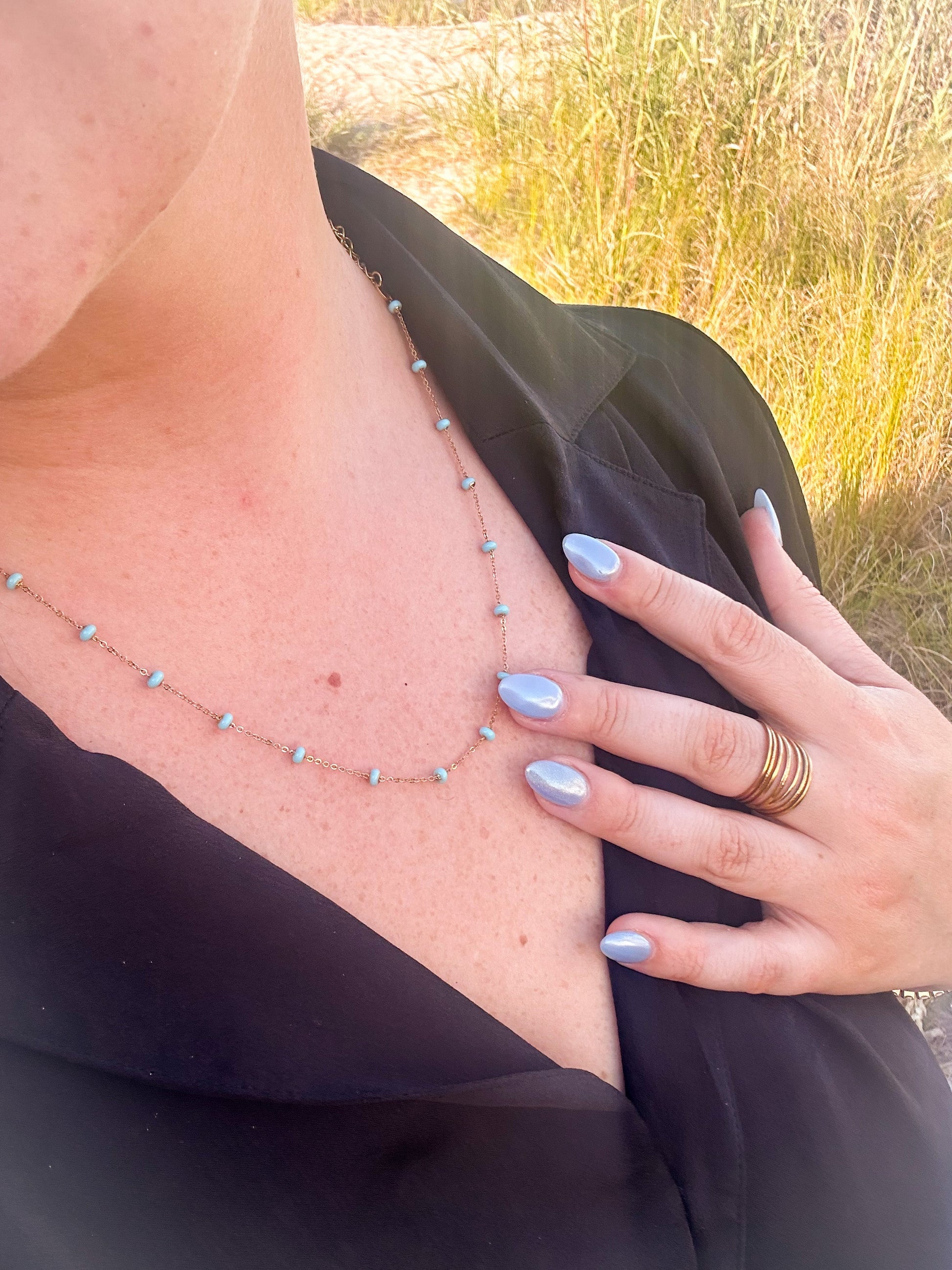 DRIP JEWELRY NECKLACES Turquoise Satellite Necklace