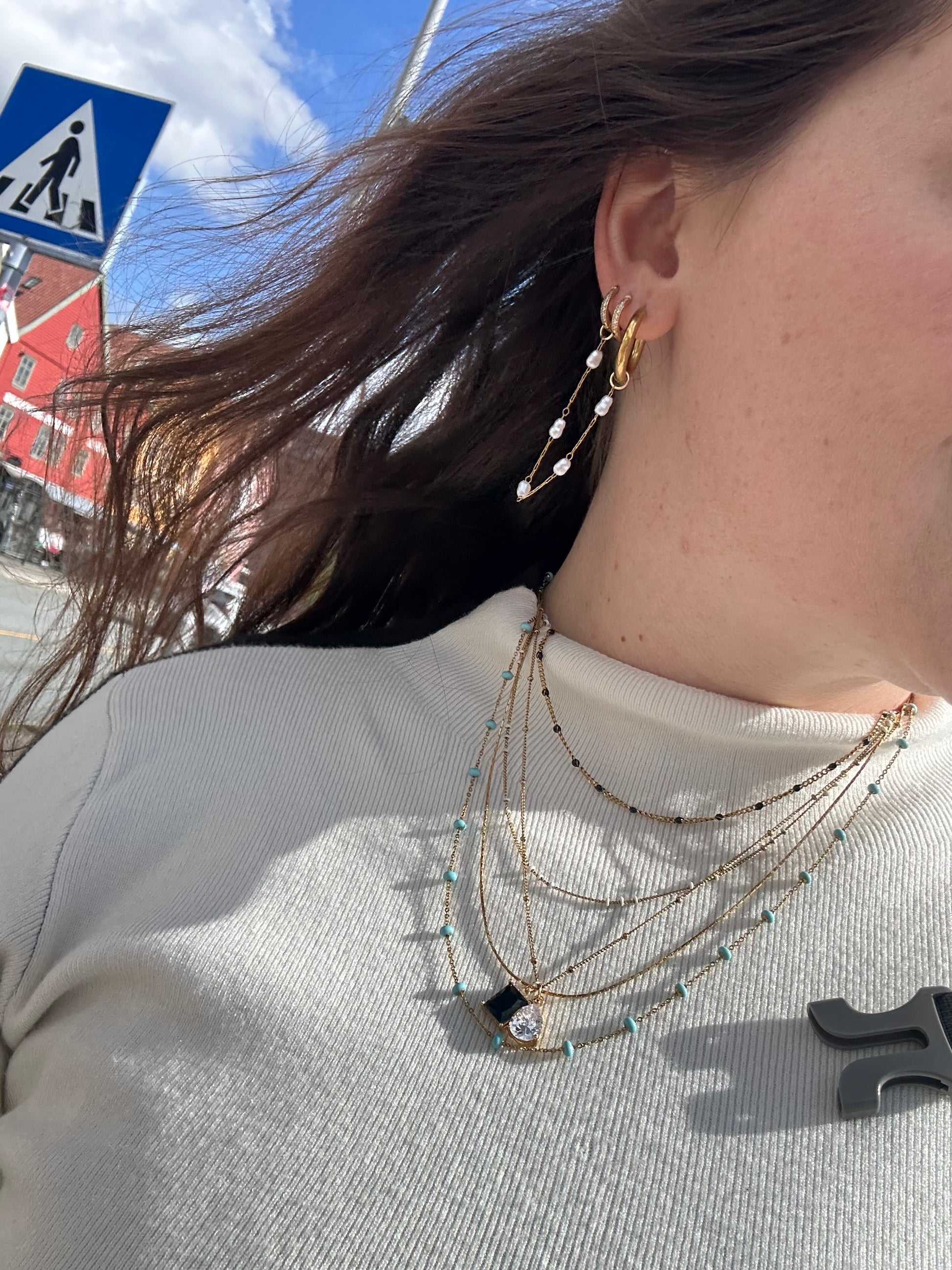 DRIP JEWELRY NECKLACES White Enamel Satellite 2.0