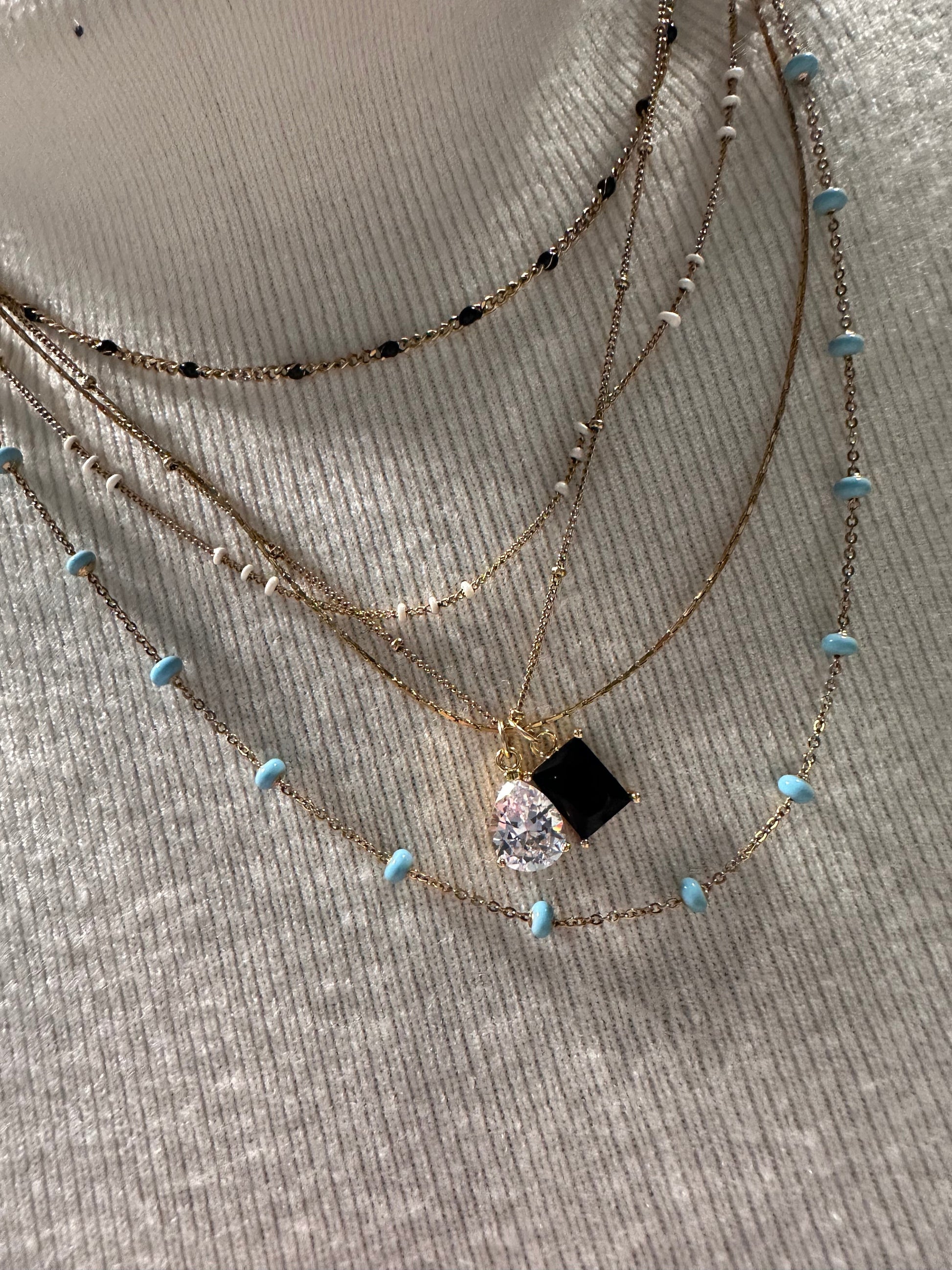 DRIP JEWELRY NECKLACES White Enamel Satellite 2.0